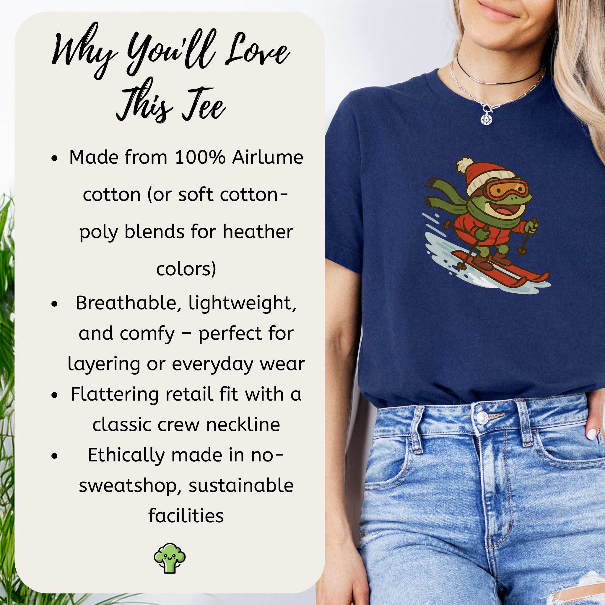 Froggy Ski Fun T-Shirt – Funny Winter Sports Frog Christmas Tee