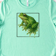 Frog Watercolor Style T-Shirt – Vibrant Green Nature Vibes