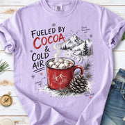 Fueled by Cocoa & Cold Air Comfort Colors Shirt – Cozy Winter Mountain Tee