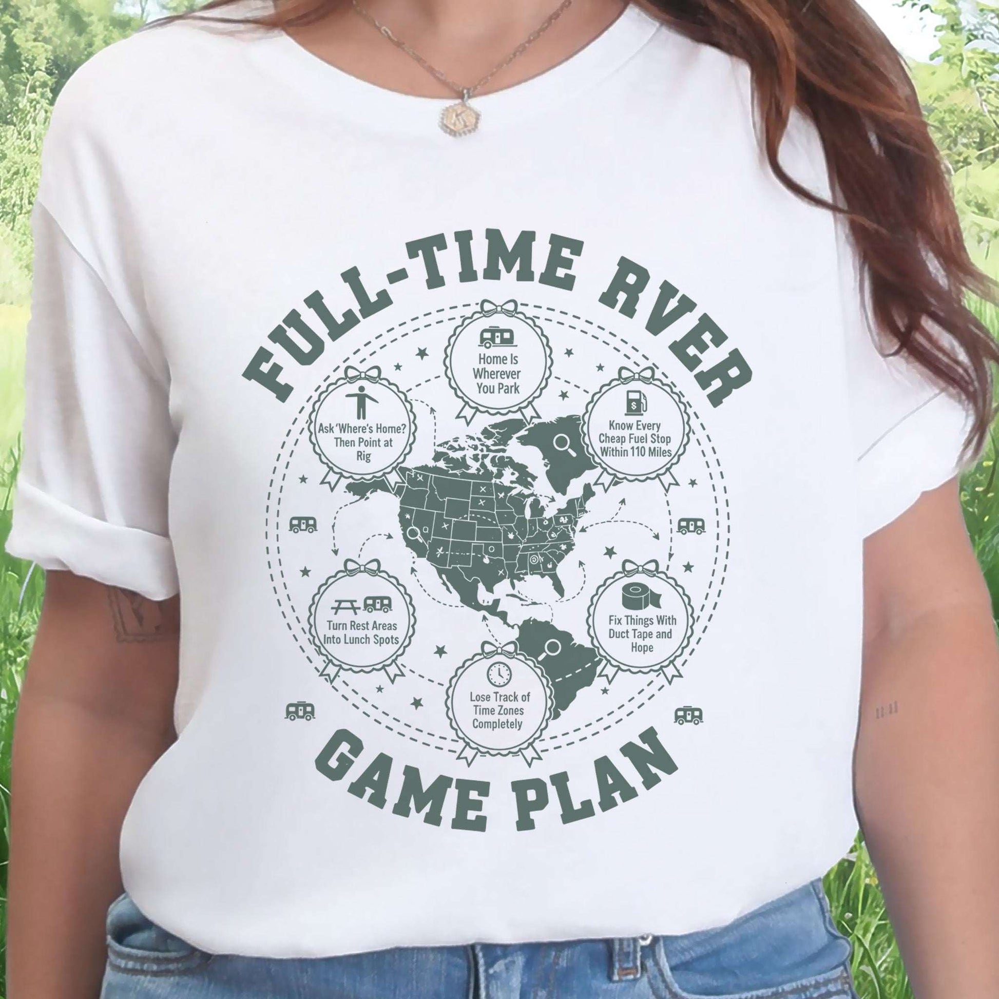 Full-Time RVer Game Plan T-Shirt – Road-Life Humor & Nomad Vibes Tee