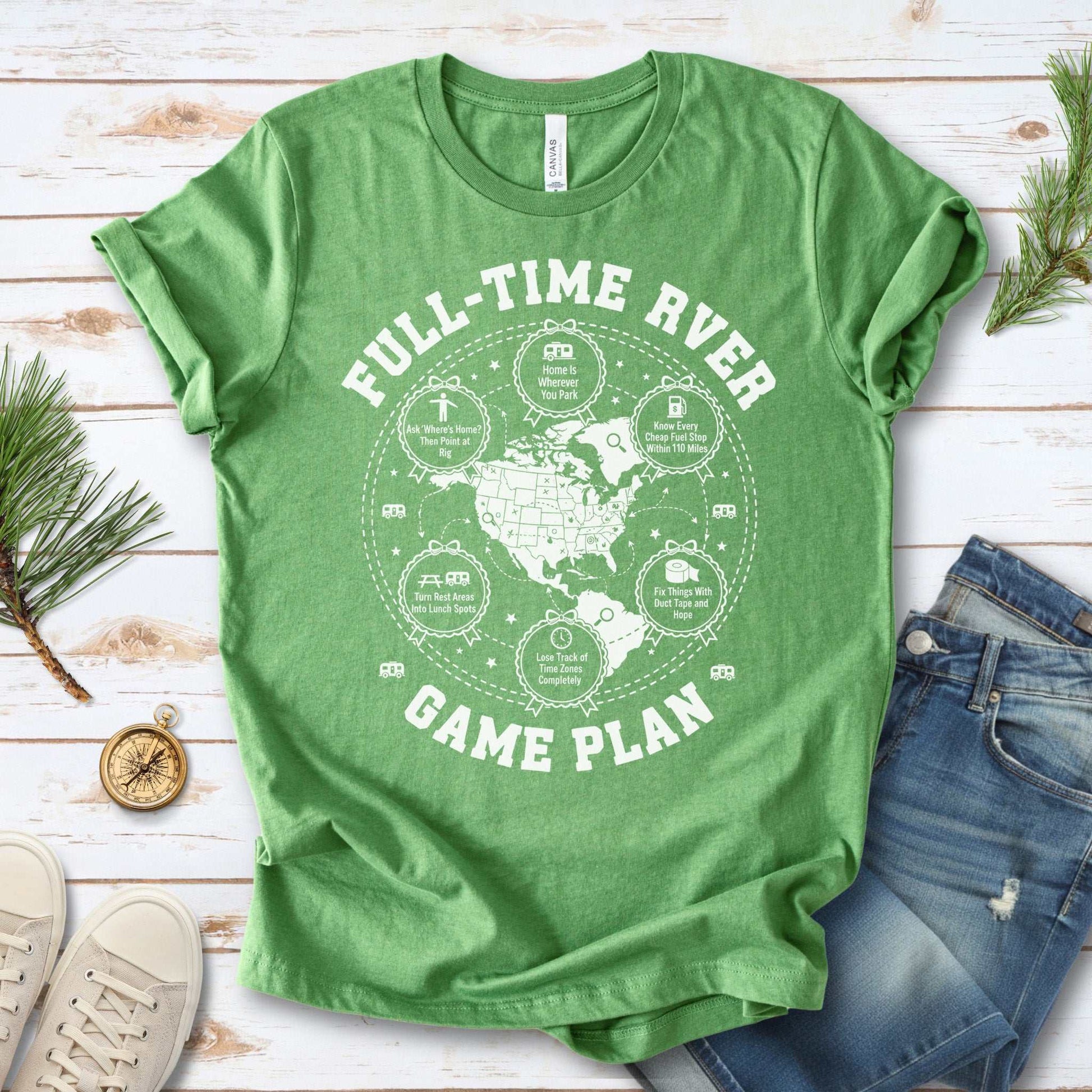 Full-Time RVer Game Plan T-Shirt – Road-Life Humor & Nomad Vibes Tee