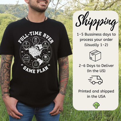 Full-Time RVer Game Plan T-Shirt – Road-Life Humor & Nomad Vibes Tee