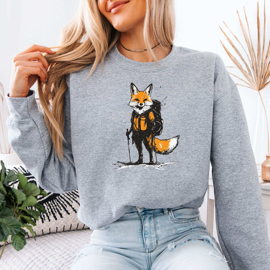 Fox Hiker Adventure Sweatshirt – Trail-Ready Fox in Cozy Style