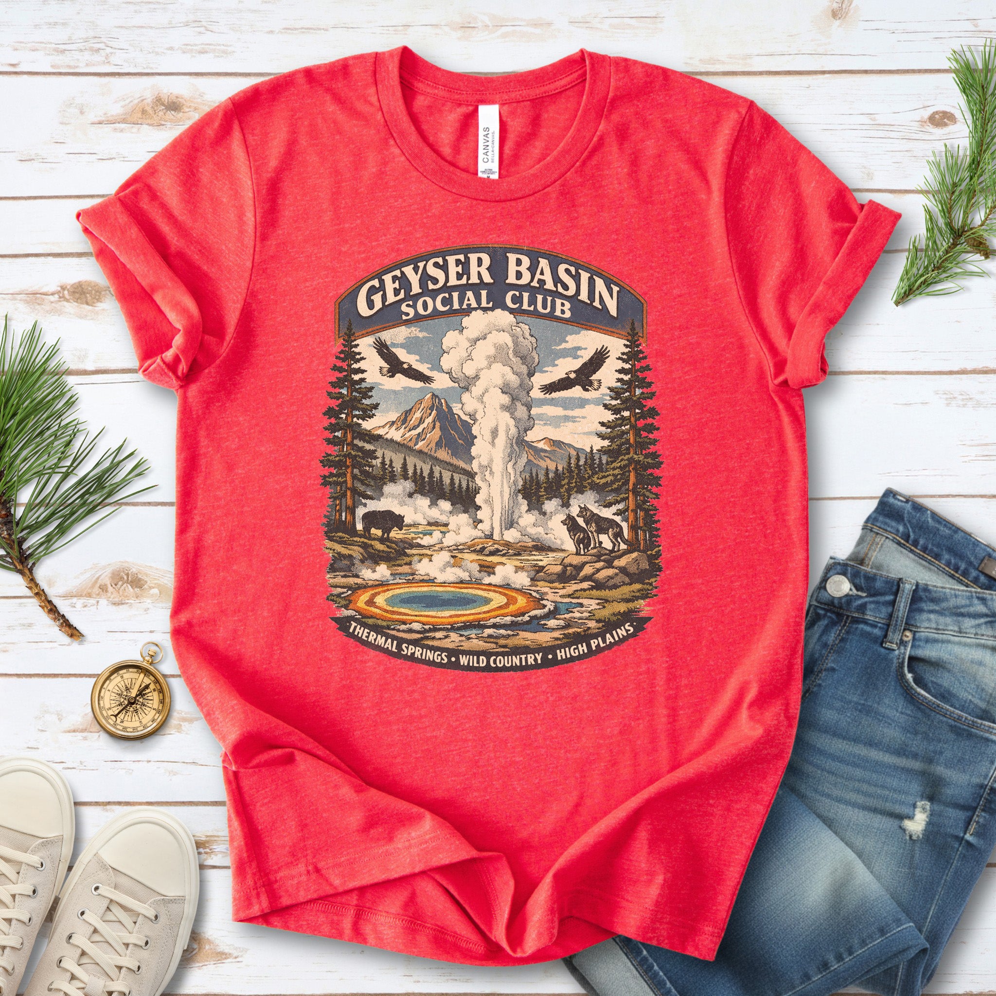 Geyser Basin Club Yellowstone Shirt – Vintage Wildlife T-Shirt