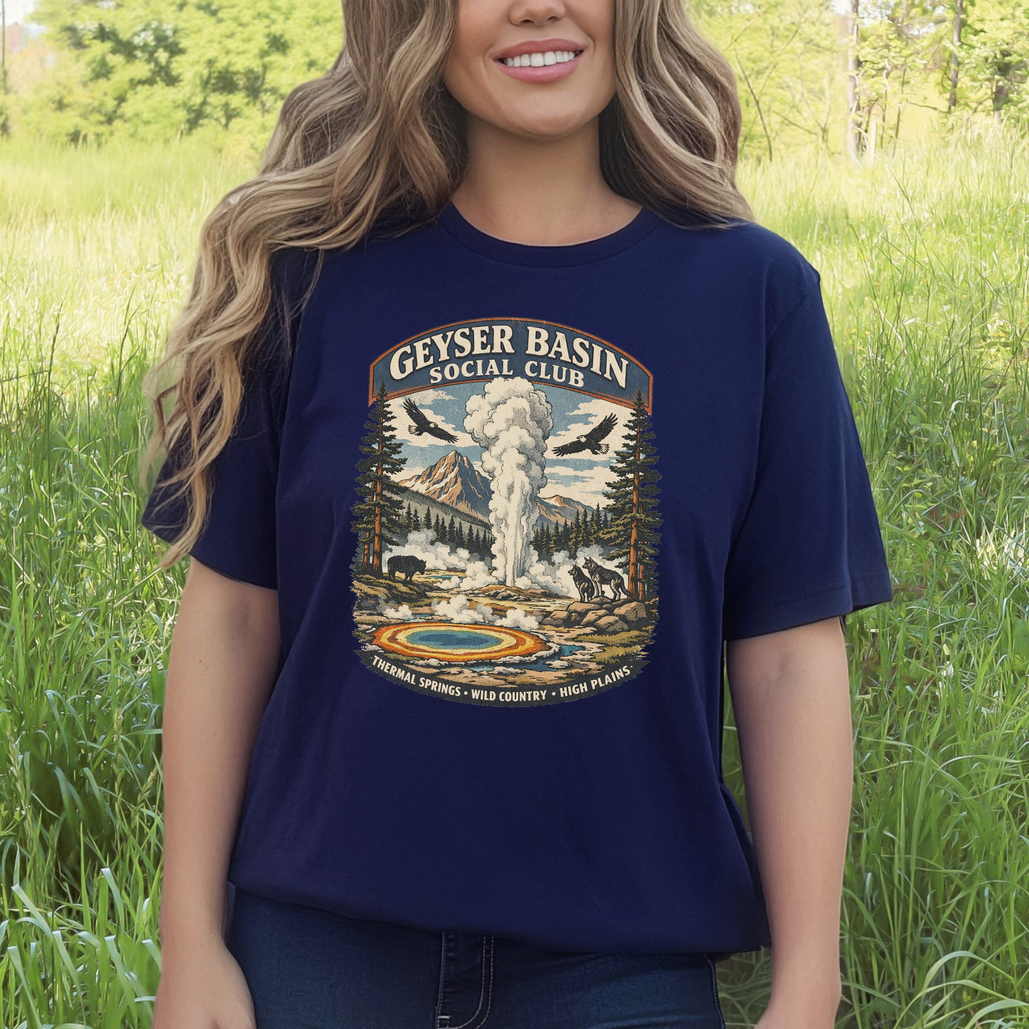 Geyser Basin Club Yellowstone Shirt – Vintage Wildlife T-Shirt