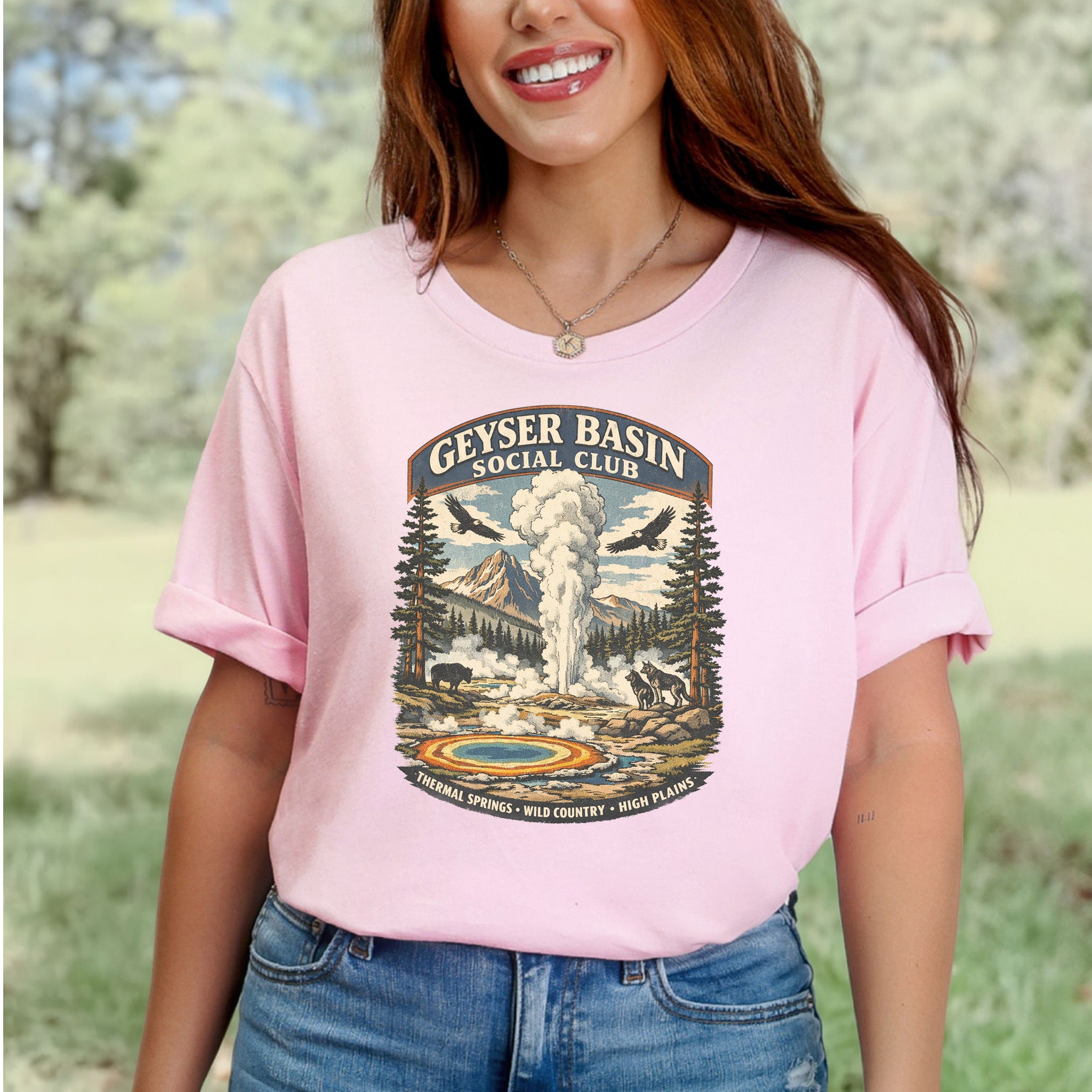 Geyser Basin Club Yellowstone Shirt – Vintage Wildlife T-Shirt