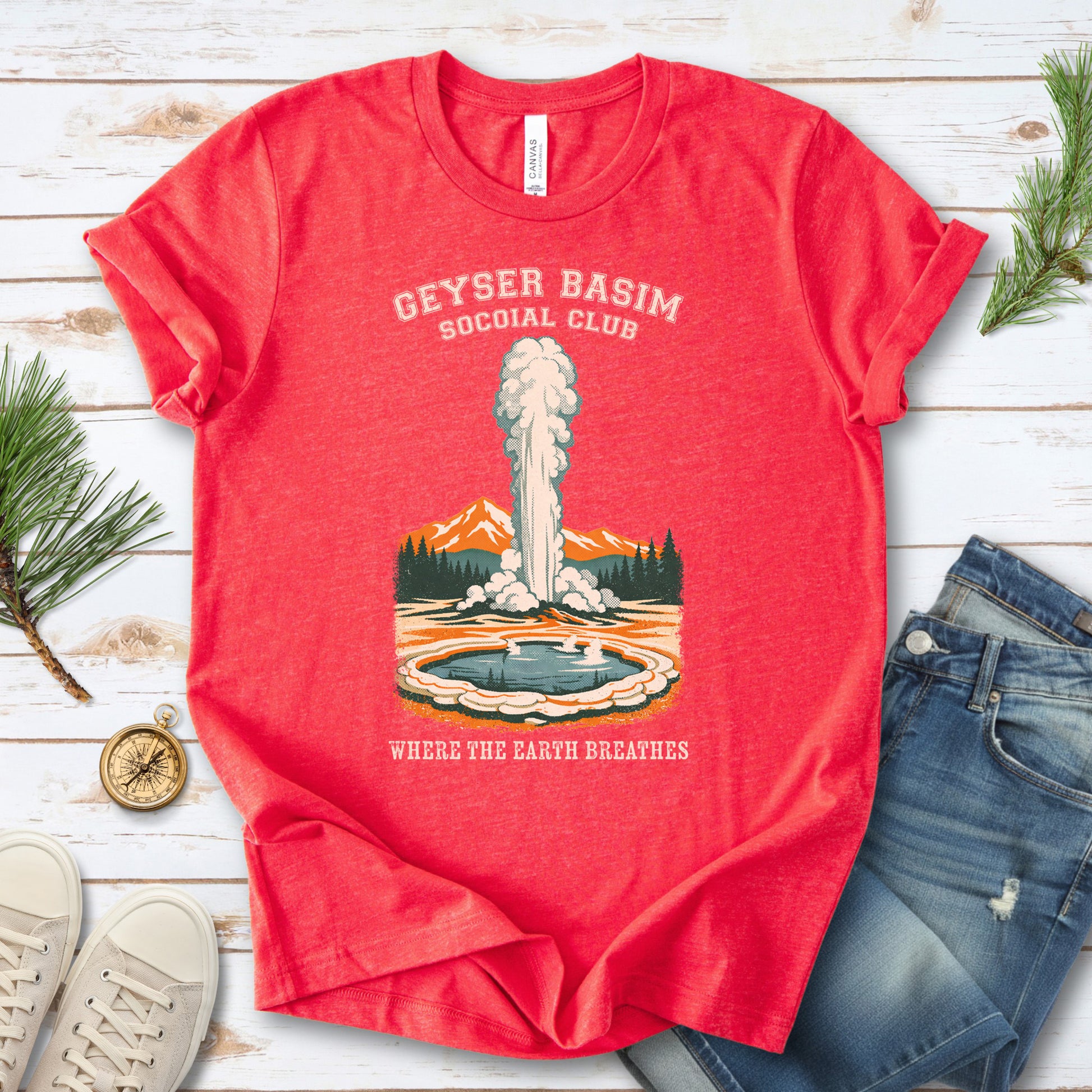Yellowstone Geyser Basin Shirt – Retro Geyser Basin Hiking Shirt
