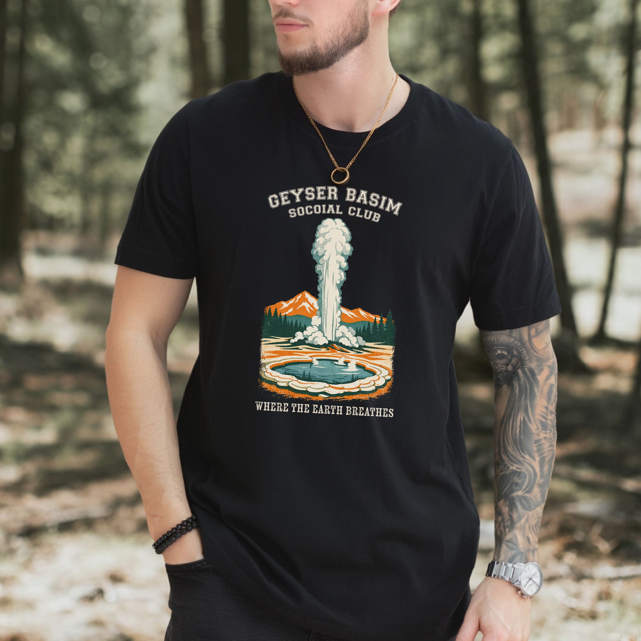 Yellowstone Geyser Basin Shirt – Retro Geyser Basin Hiking Shirt