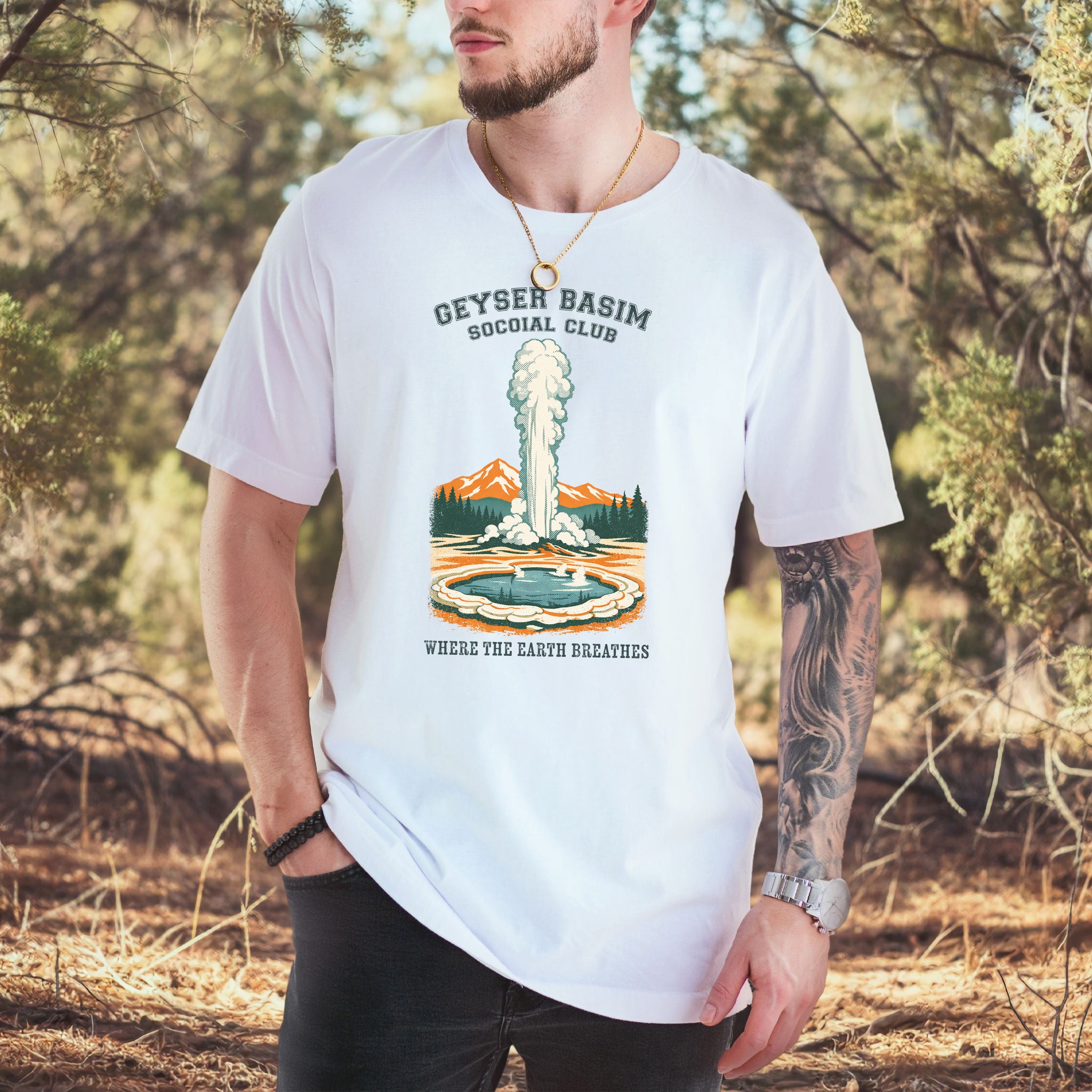 Yellowstone Geyser Basin Shirt – Retro Geyser Basin Hiking Shirt