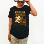 Ghostly Baking & Black Cats Youth Tee – Cozy Halloween Kitchen Chaos