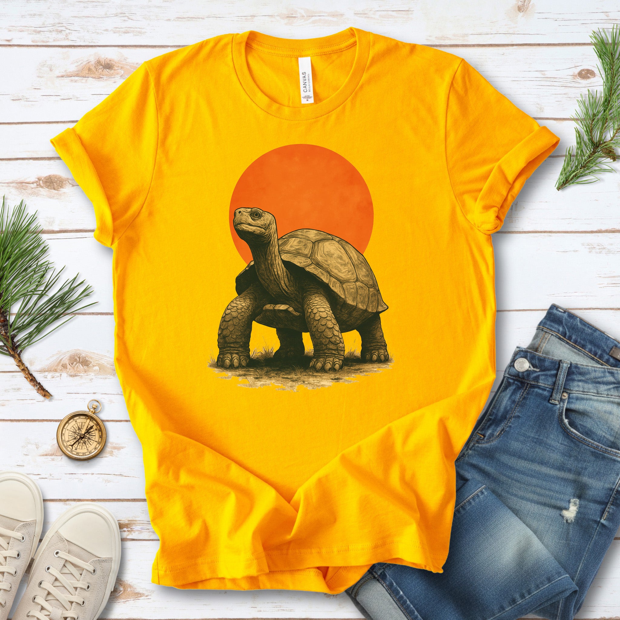 Vintage Tortoise Sun T-Shirt – Japanese Style Jungle Safari Tee