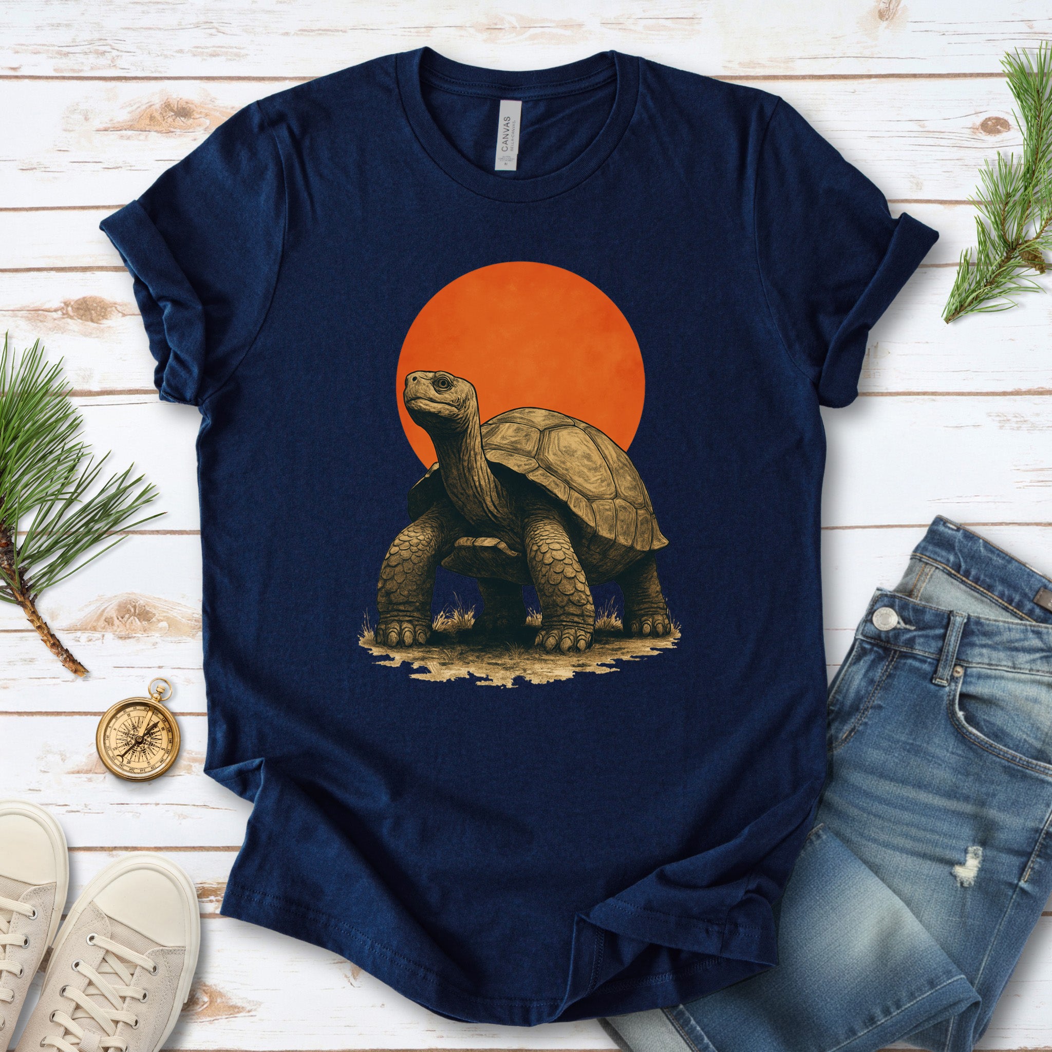 Vintage Tortoise Sun T-Shirt – Japanese Style Jungle Safari Tee
