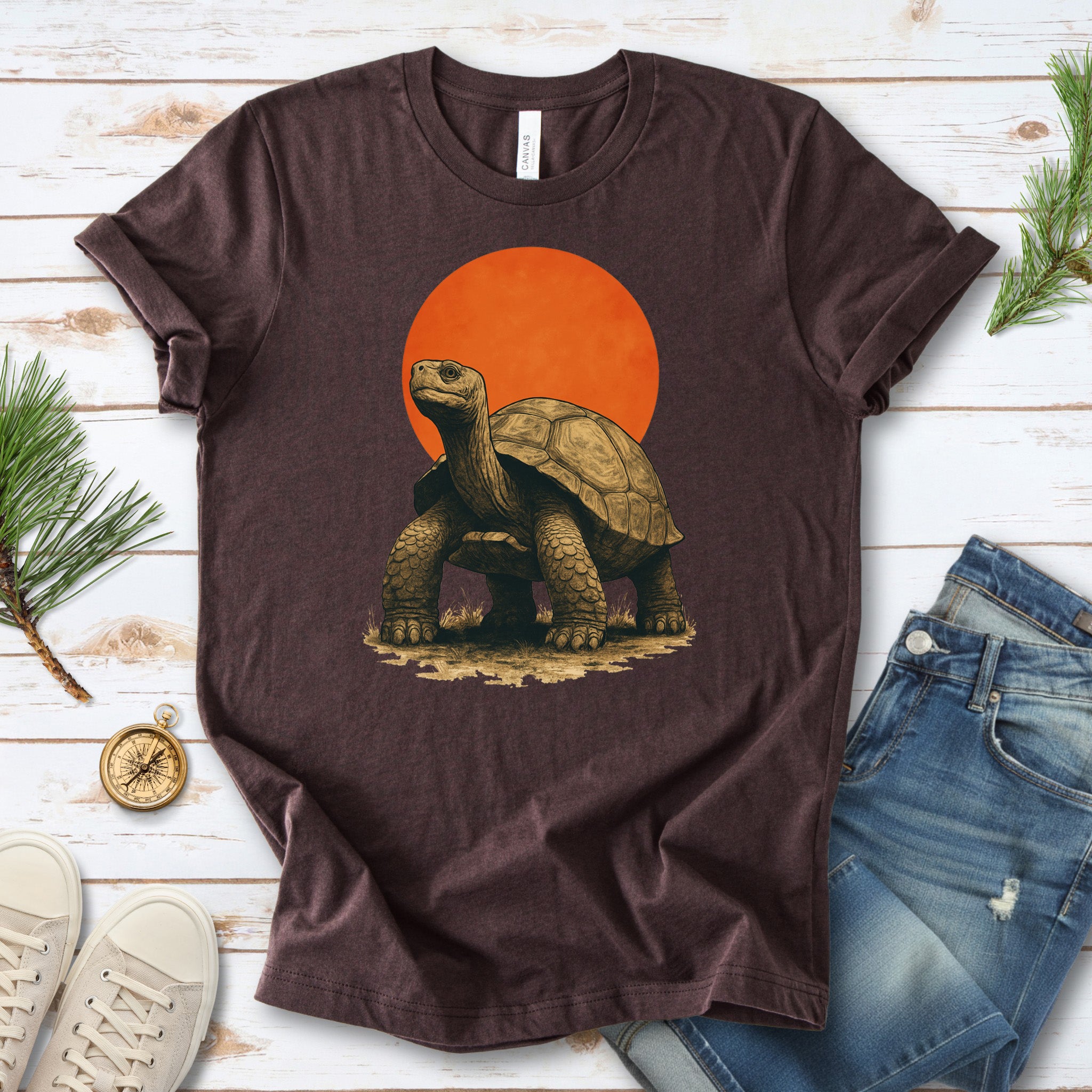 Vintage Tortoise Sun T-Shirt – Japanese Style Jungle Safari Tee