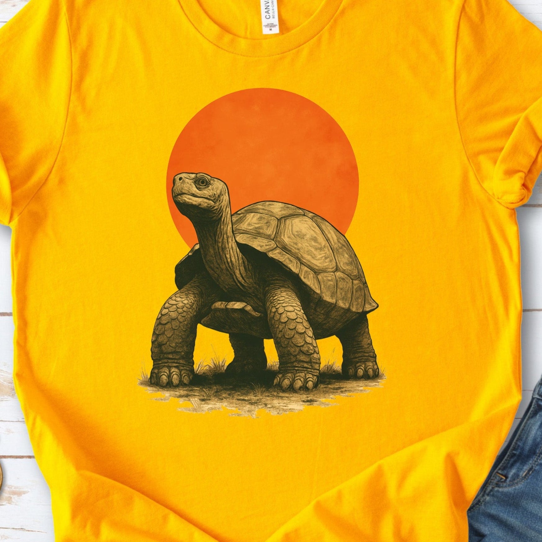 Vintage Tortoise Sun T-Shirt – Japanese Style Jungle Safari Tee