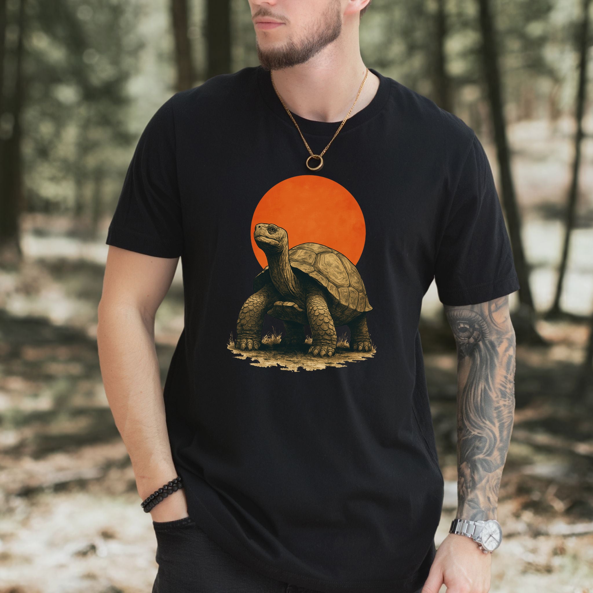 Vintage Tortoise Sun T-Shirt – Japanese Style Jungle Safari Tee