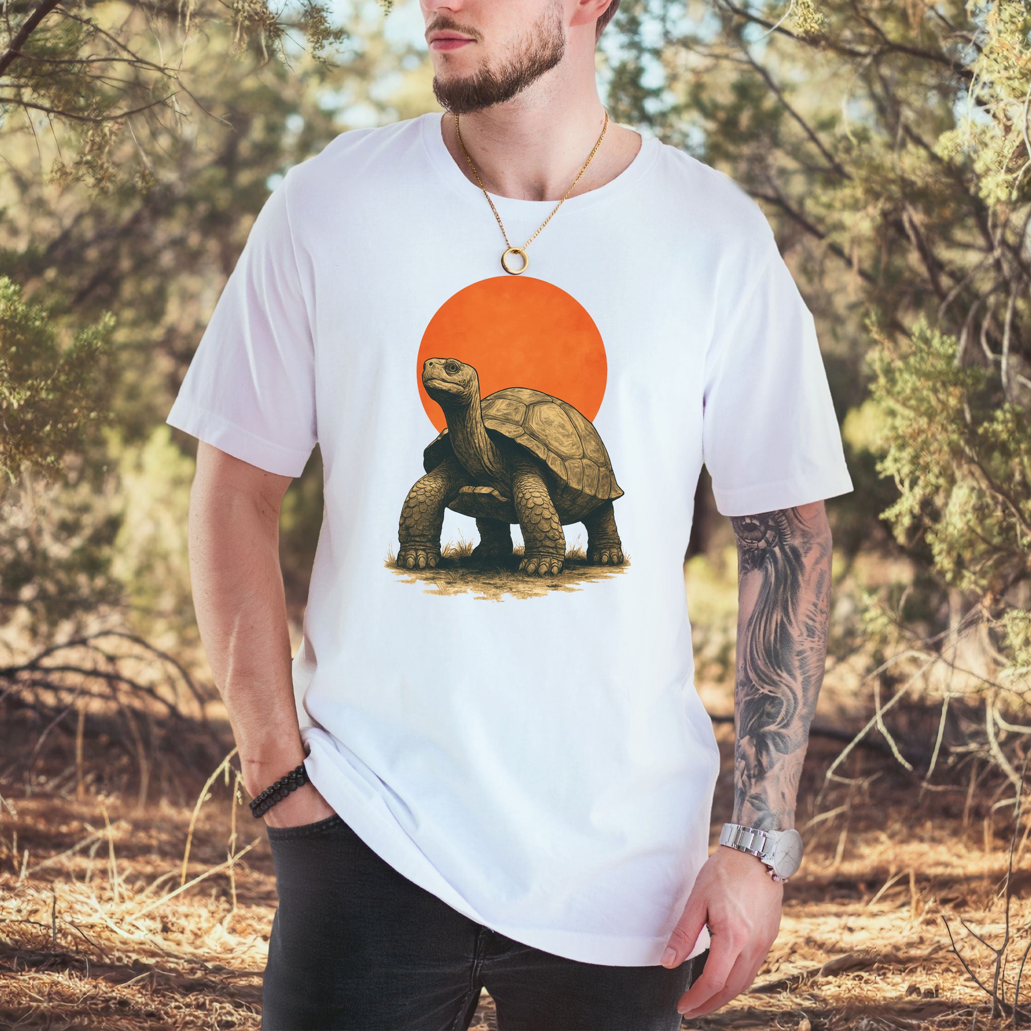 Vintage Tortoise Sun T-Shirt – Japanese Style Jungle Safari Tee