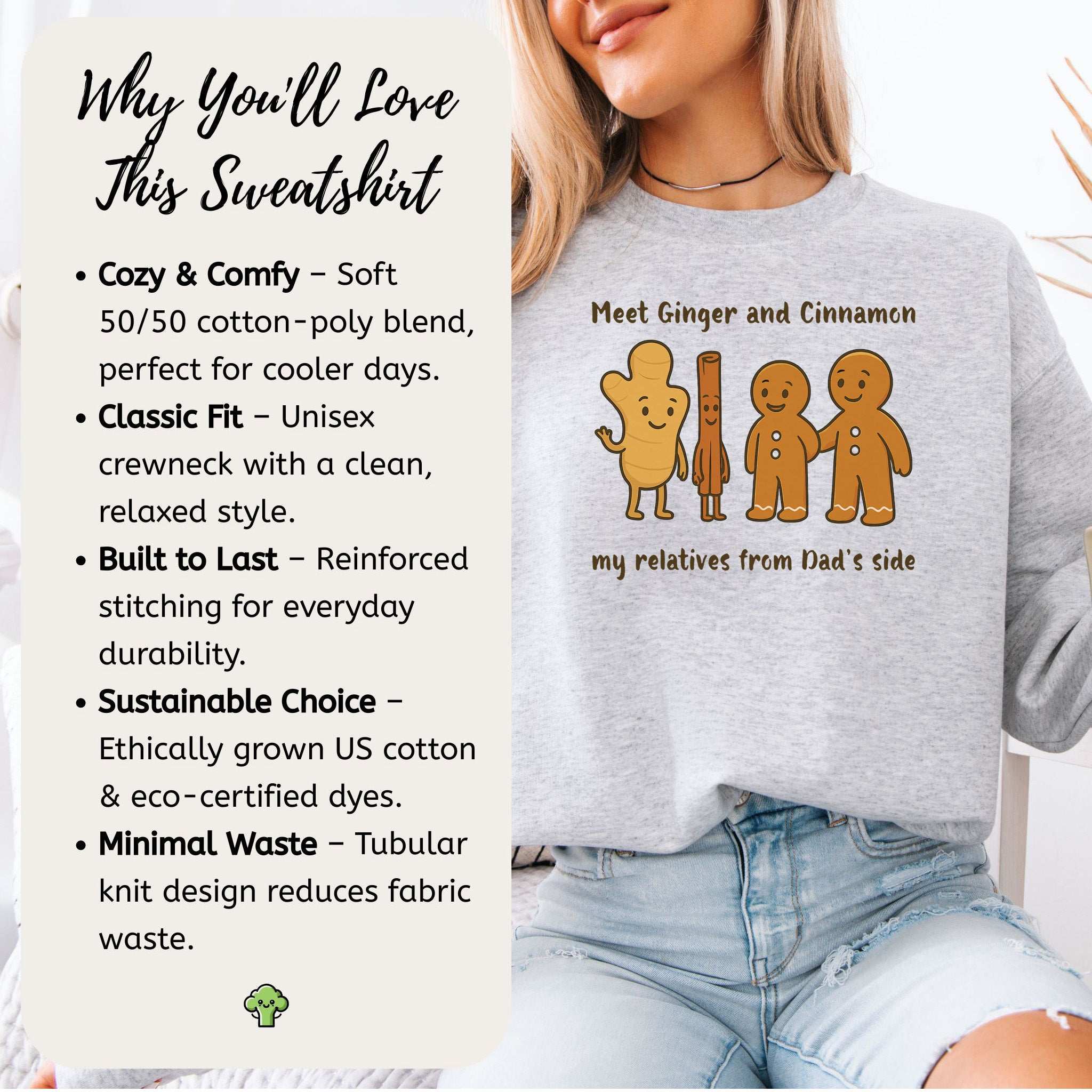 Ginger & Cinnamon Crew Sweatshirt – Funny Spicy Family Holiday Joke