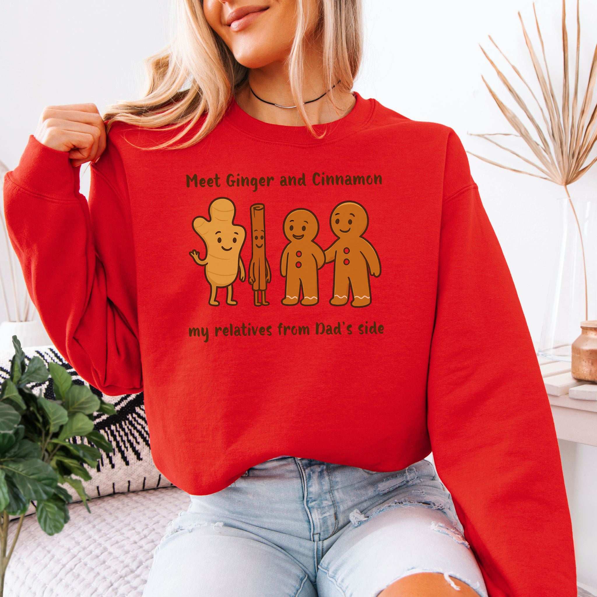 Ginger & Cinnamon Crew Sweatshirt – Funny Spicy Family Holiday Joke