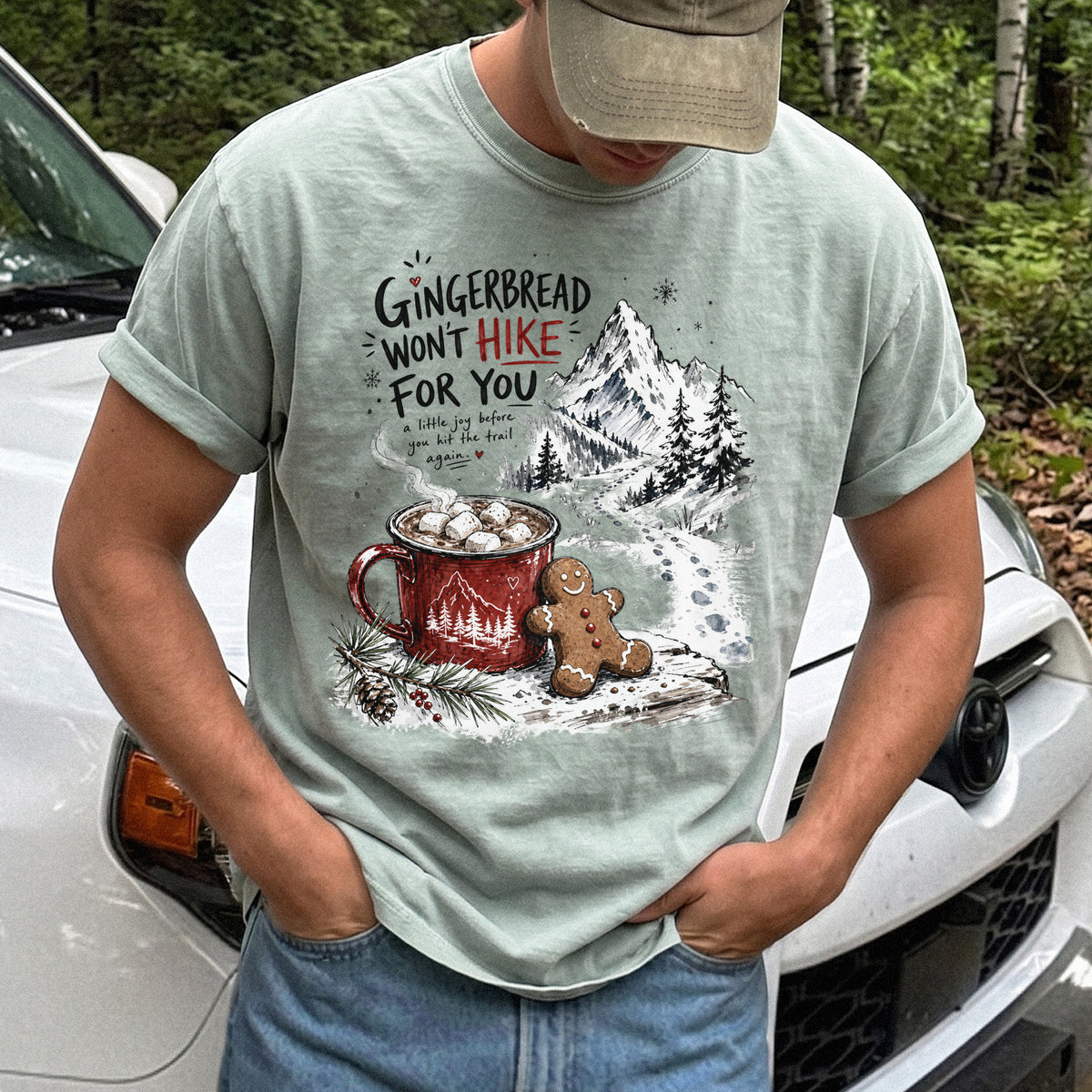 Gingerbread Won’t Hike for You Comfort Colors Shirt – Gingerbread Cocoa Hiking Tee