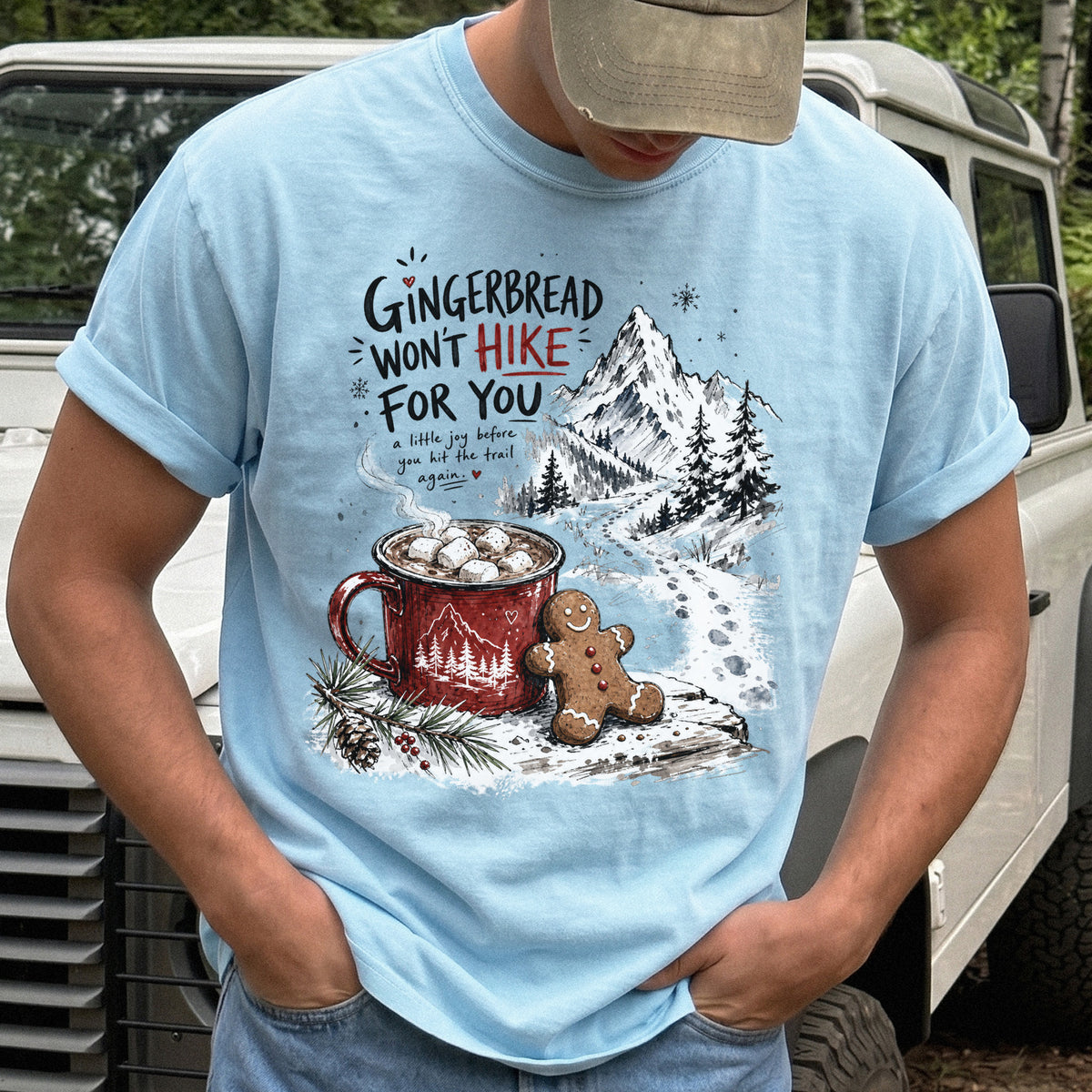 Gingerbread Won’t Hike for You Comfort Colors Shirt – Gingerbread Cocoa Hiking Tee