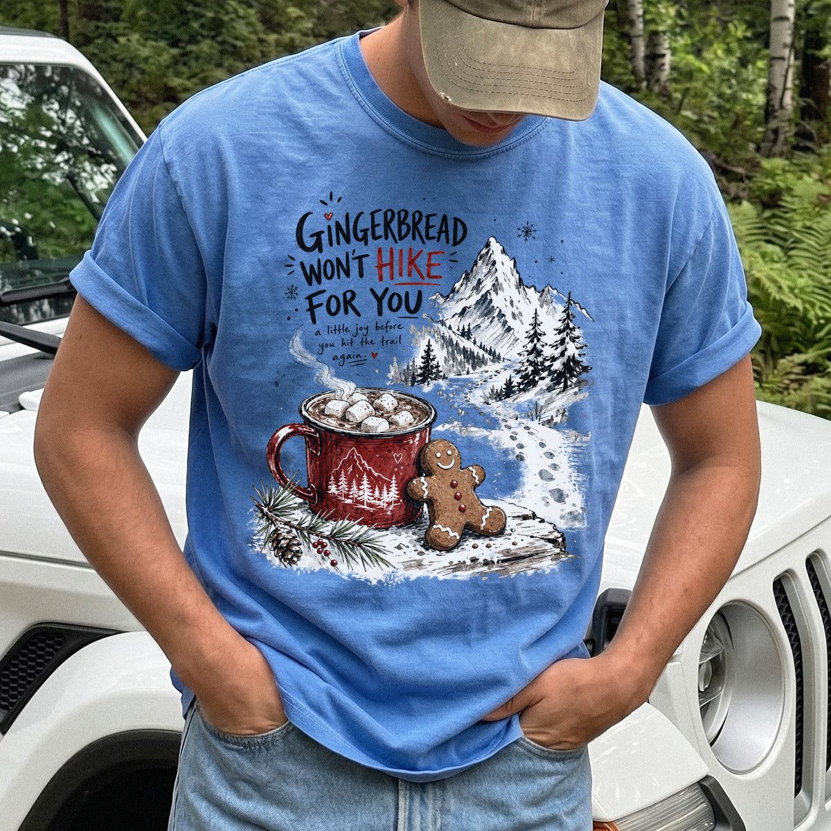 Gingerbread Won’t Hike for You Comfort Colors Shirt – Gingerbread Cocoa Hiking Tee
