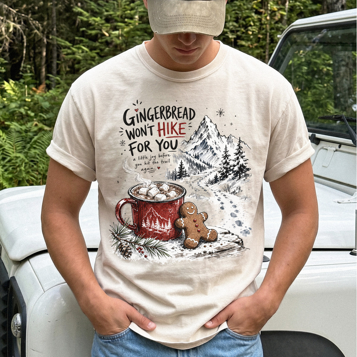 Gingerbread Won’t Hike for You Comfort Colors Shirt – Gingerbread Cocoa Hiking Tee