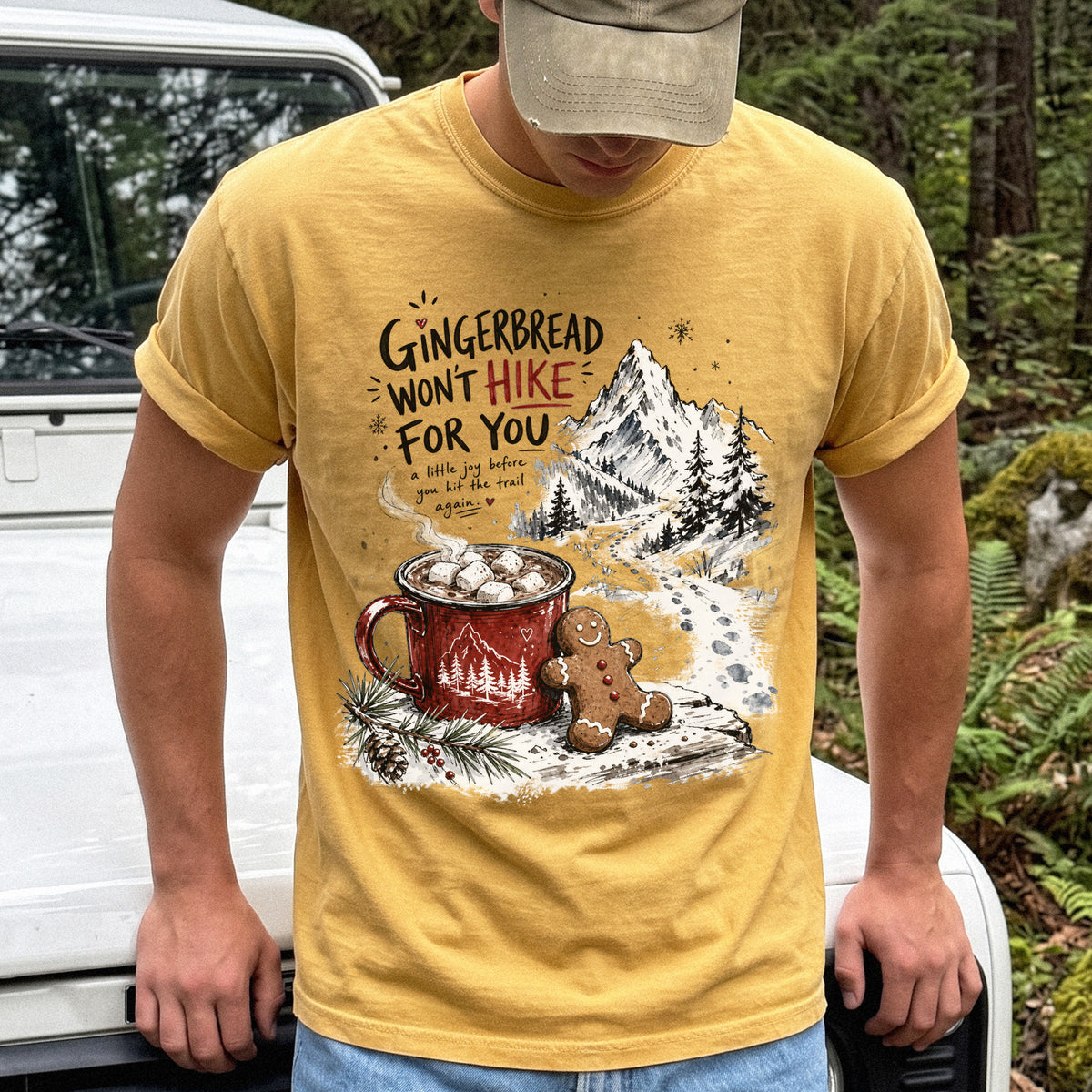 Gingerbread Won’t Hike for You Comfort Colors Shirt – Gingerbread Cocoa Hiking Tee