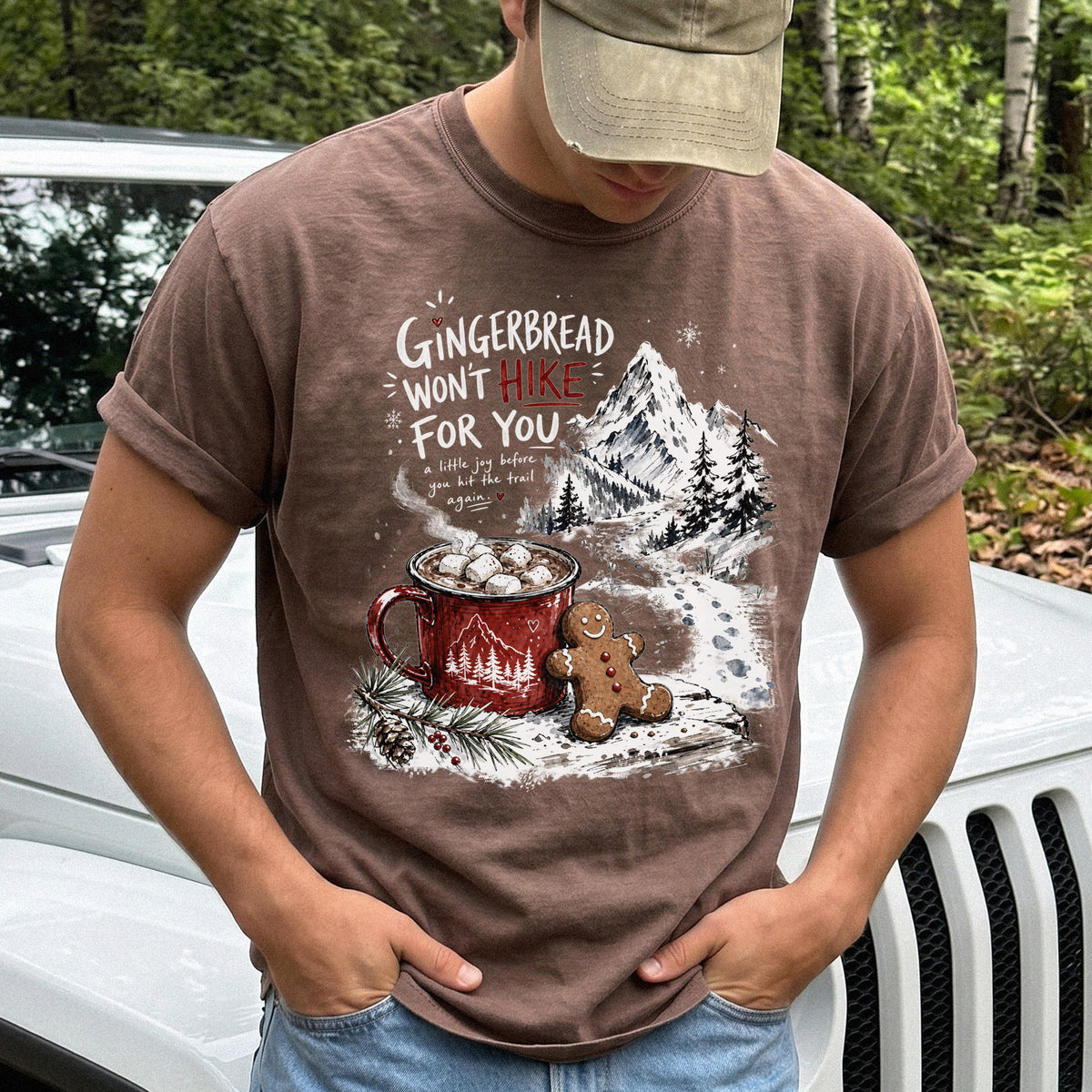 Gingerbread Won’t Hike for You Comfort Colors Shirt – Gingerbread Cocoa Hiking Tee