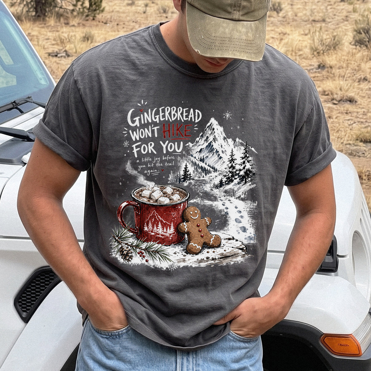 Gingerbread Won’t Hike for You Comfort Colors Shirt – Gingerbread Cocoa Hiking Tee