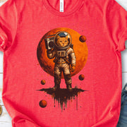 Boombox Cat Astronaut T-Shirt – Retro Space Funk Galaxy Tee