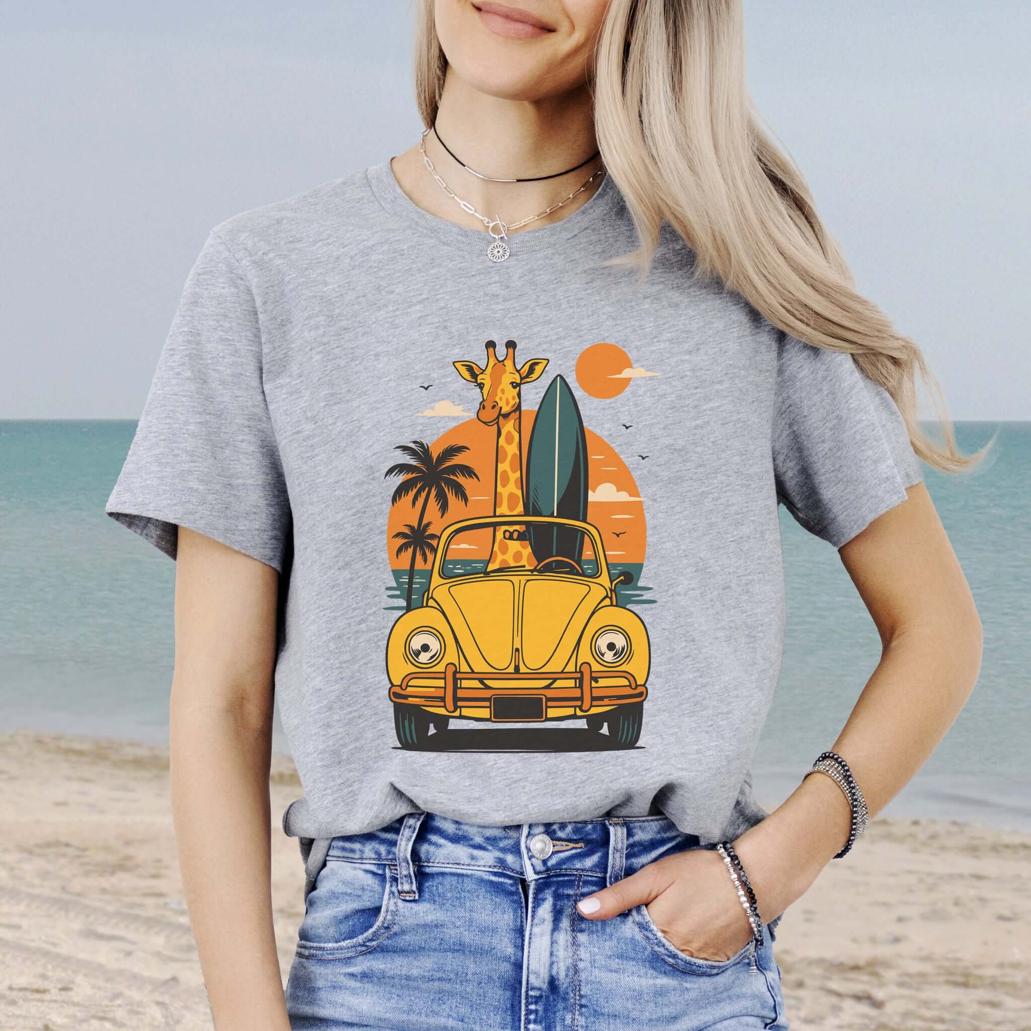 Surfed Out Giraffe T-Shirt – Funny Ocean & Surfing Lover Tee