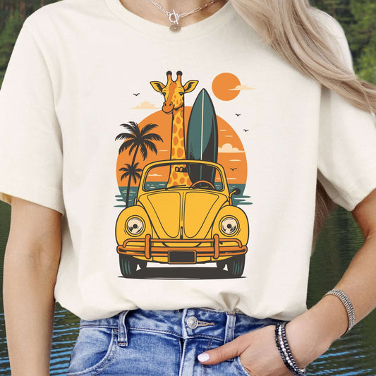 Surfed Out Giraffe T-Shirt – Funny Ocean & Surfing Lover Tee
