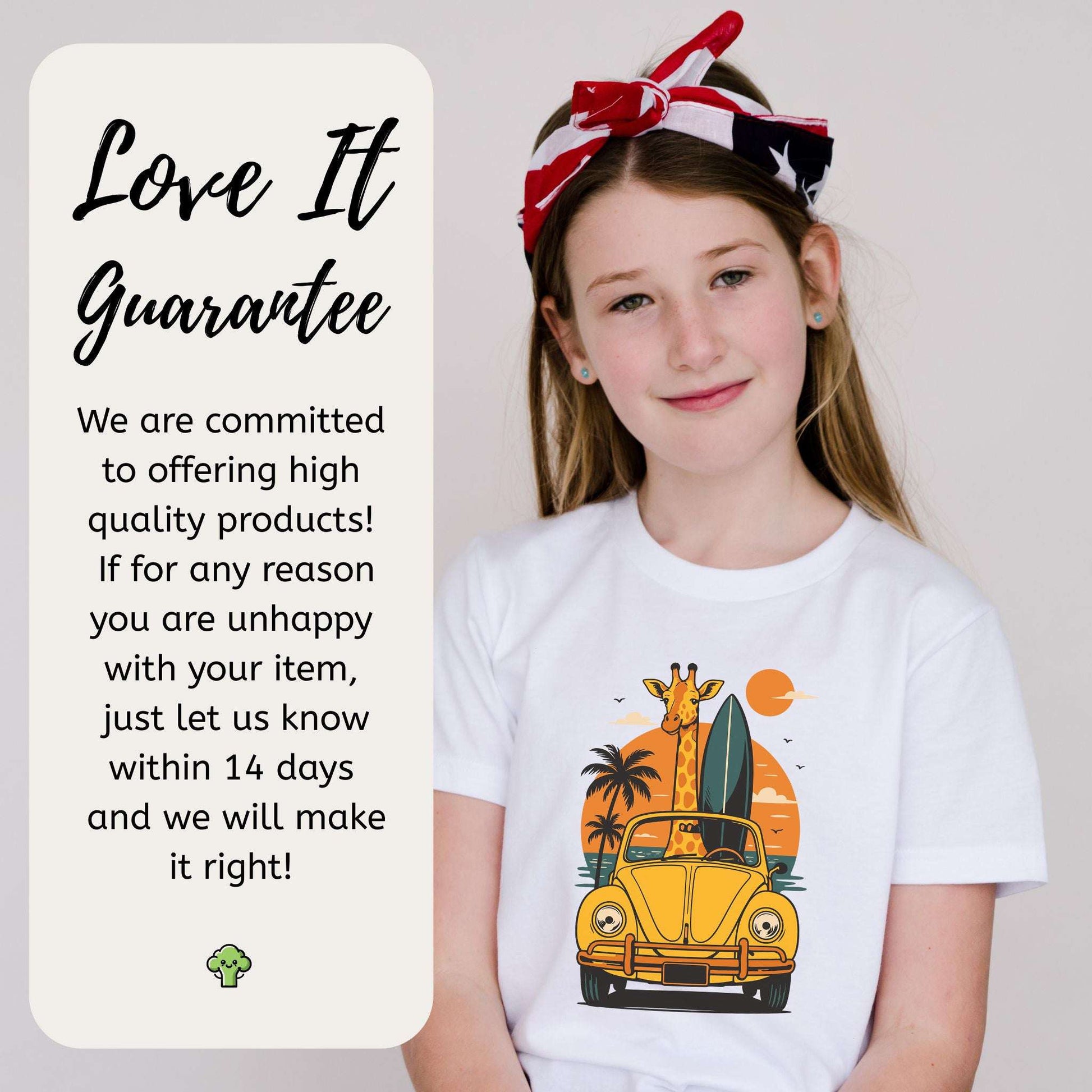 Surfed Out Giraffe – Funny Beach Day Vibes Youth Tee