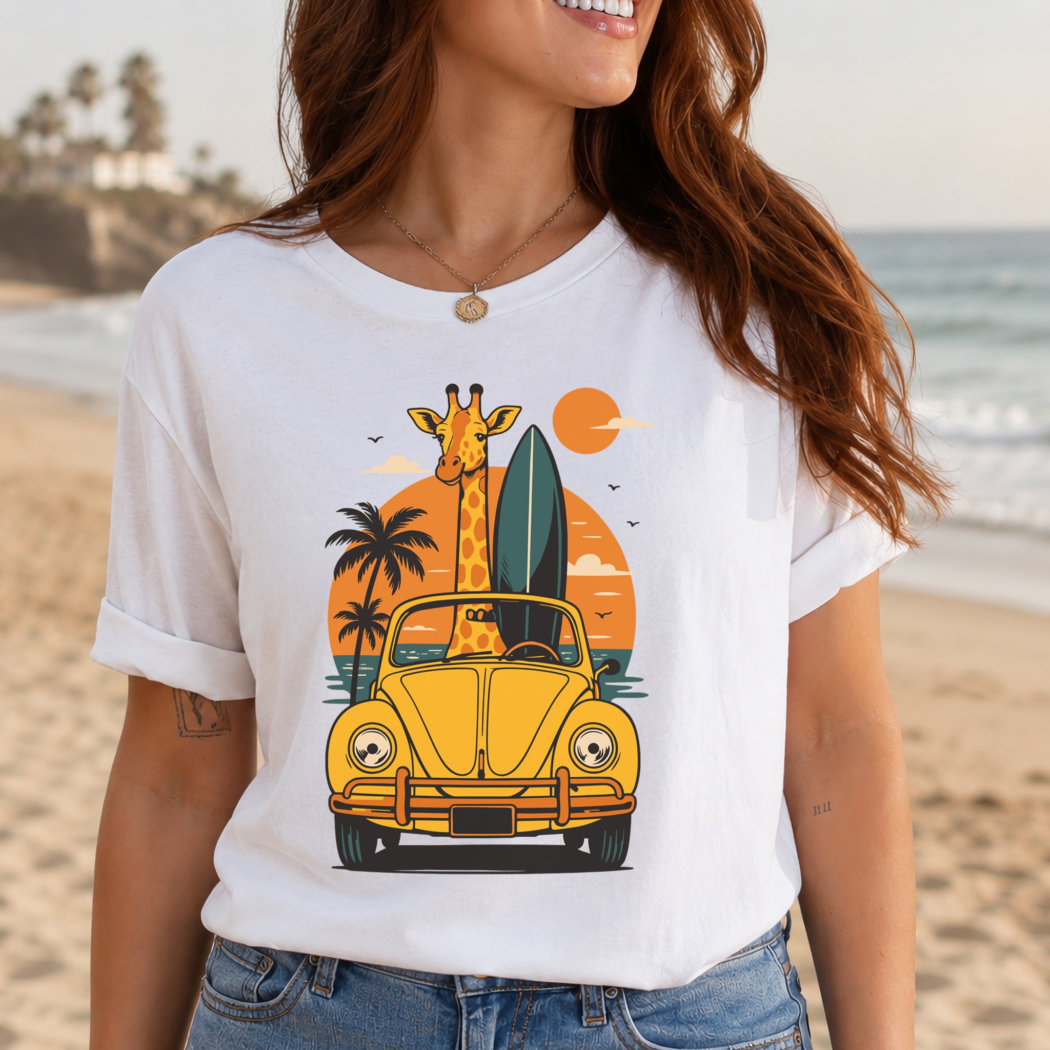 Surfed Out Giraffe T-Shirt – Funny Ocean & Surfing Lover Tee
