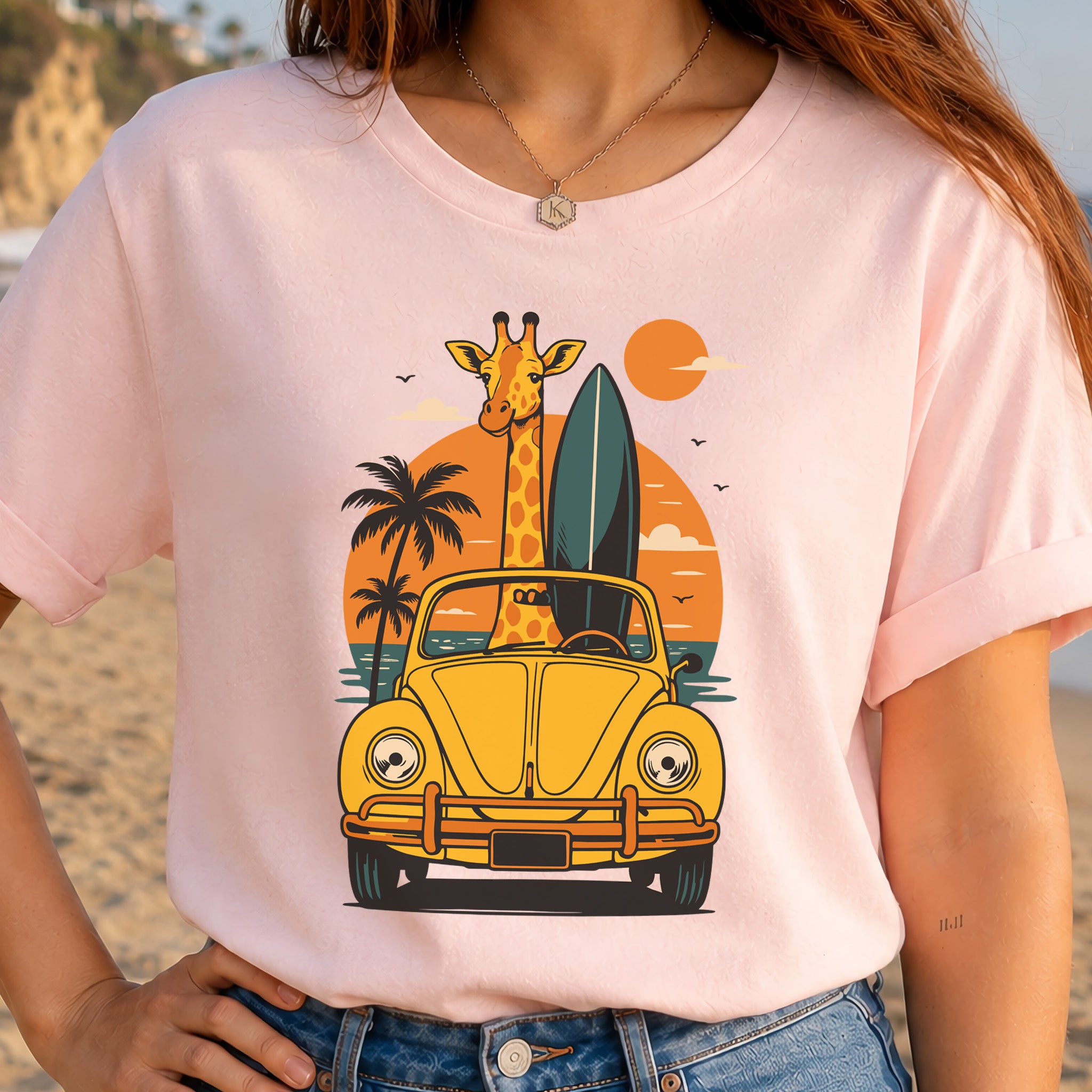 Surfed Out Giraffe T-Shirt – Funny Ocean & Surfing Lover Tee