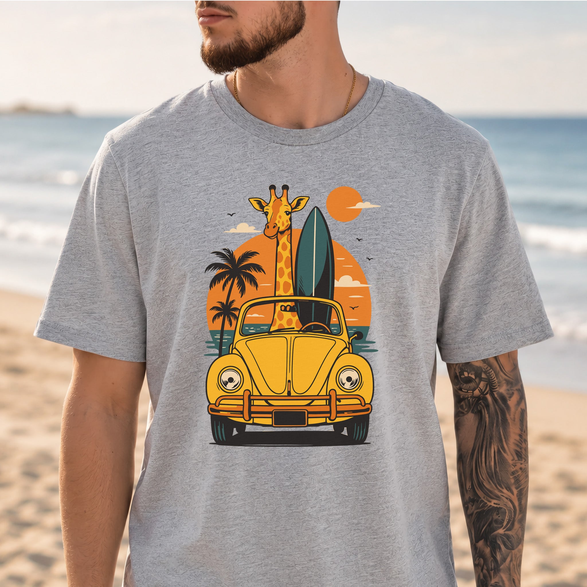 Surfed Out Giraffe T-Shirt – Funny Ocean & Surfing Lover Tee