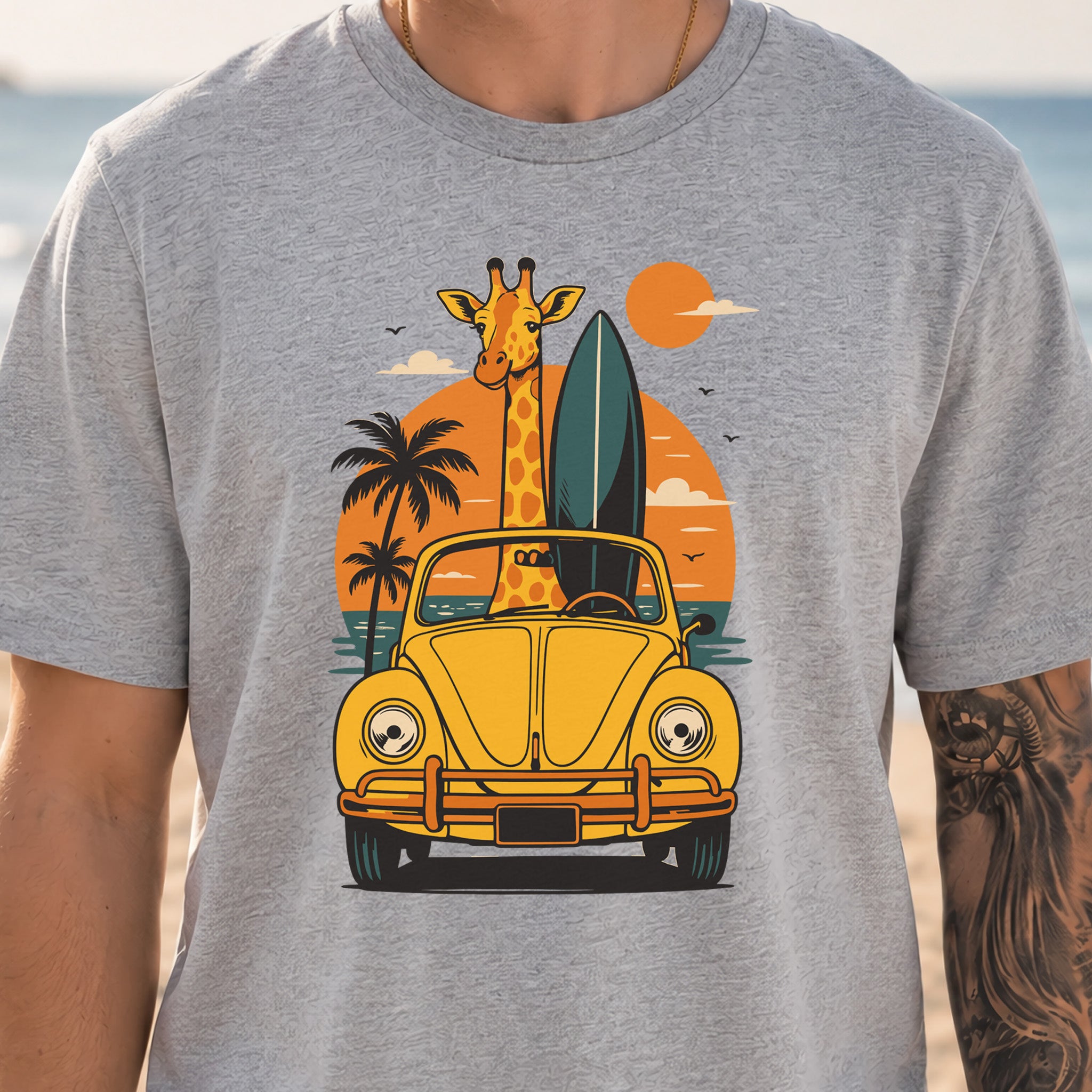 Surfed Out Giraffe T-Shirt – Funny Ocean & Surfing Lover Tee
