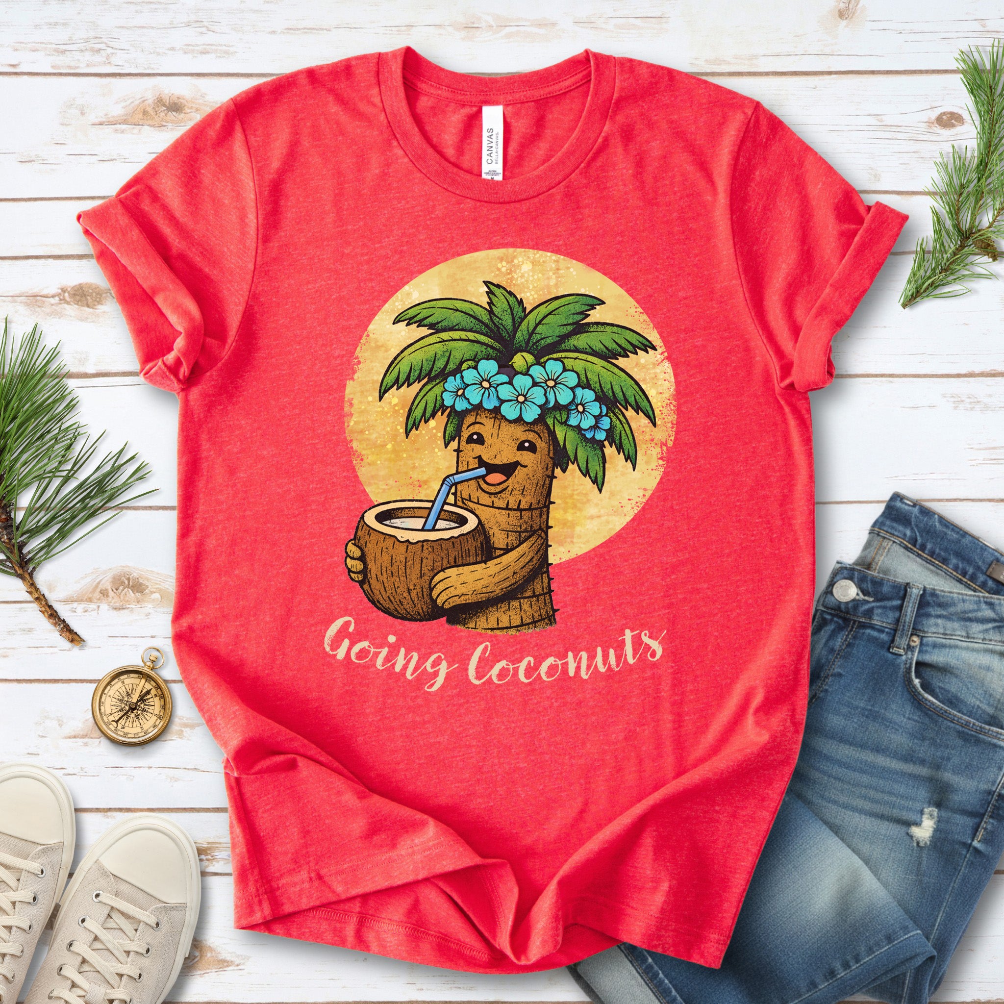 Going Coconuts Tropical Coconut T-Shirt – Funny Beach Vibes