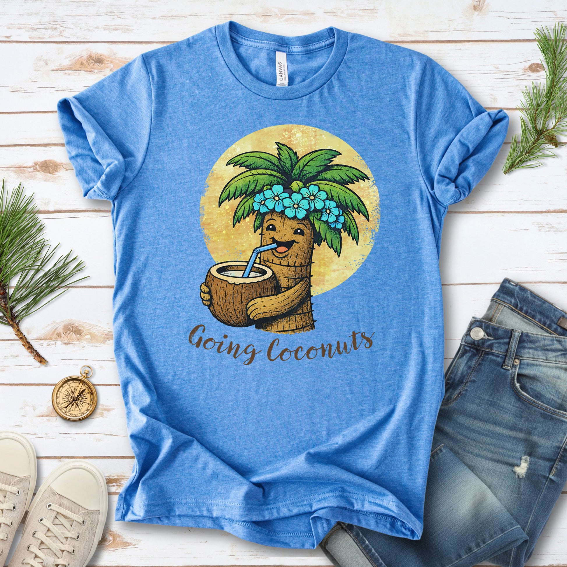 Going Coconuts Tropical Coconut T-Shirt – Funny Beach Vibes