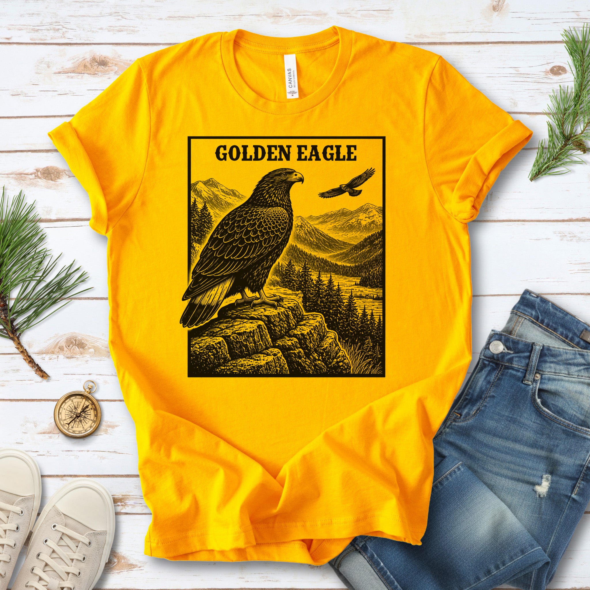 Golden Eagle Vintage Mountain Wildlife Raptor T-Shirt