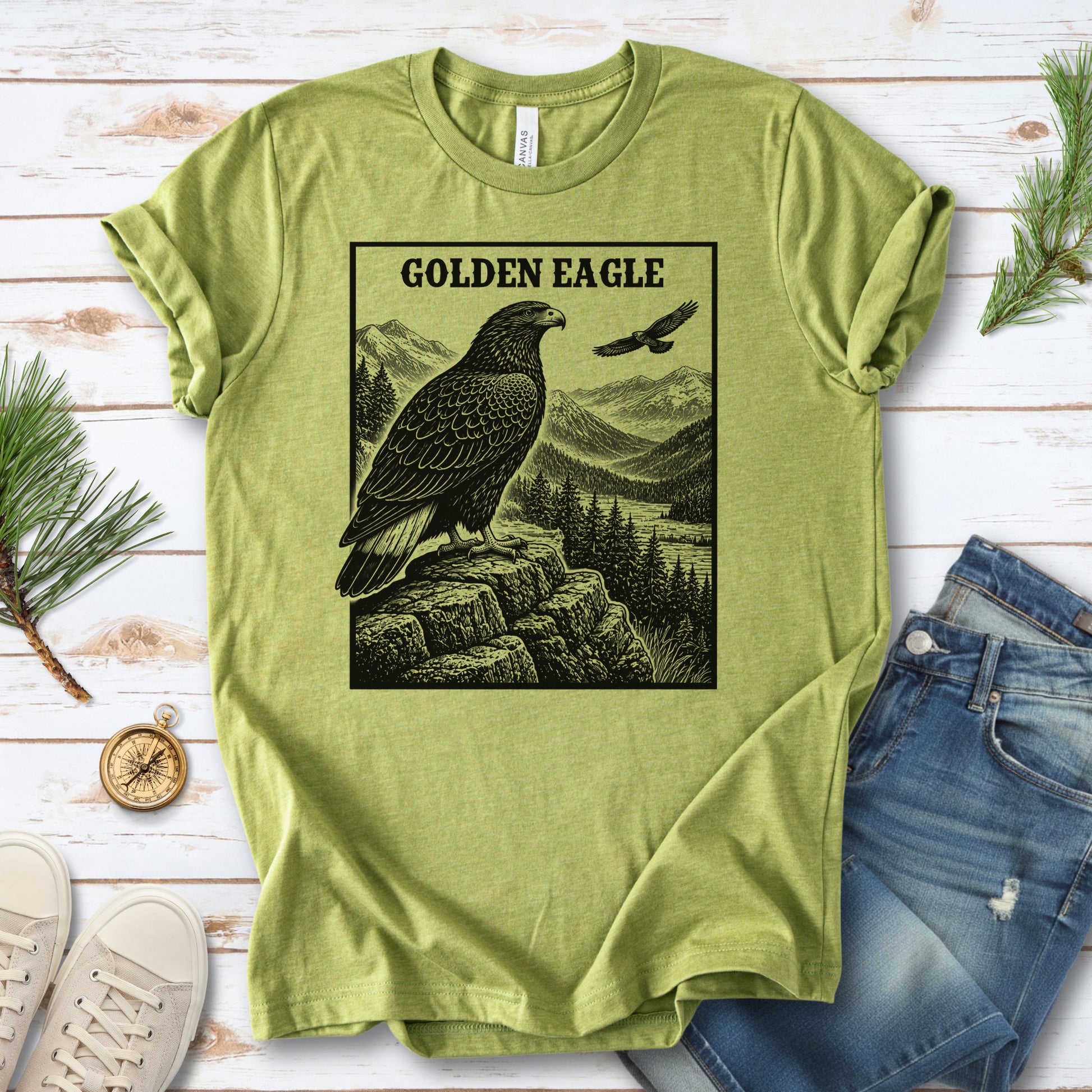 Golden Eagle Vintage Mountain Wildlife Raptor T-Shirt