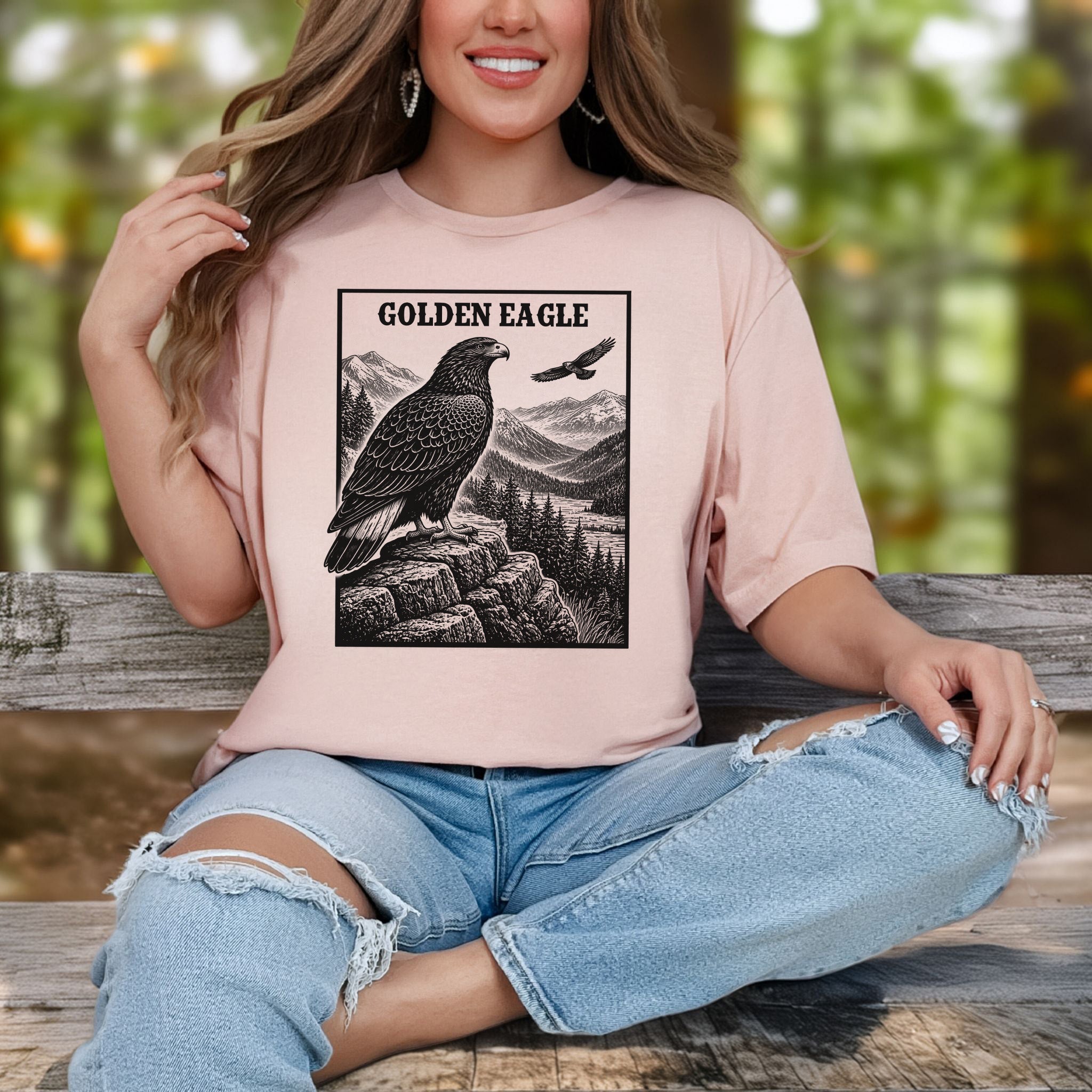 Golden Eagle Vintage Mountain Wildlife Raptor T-Shirt