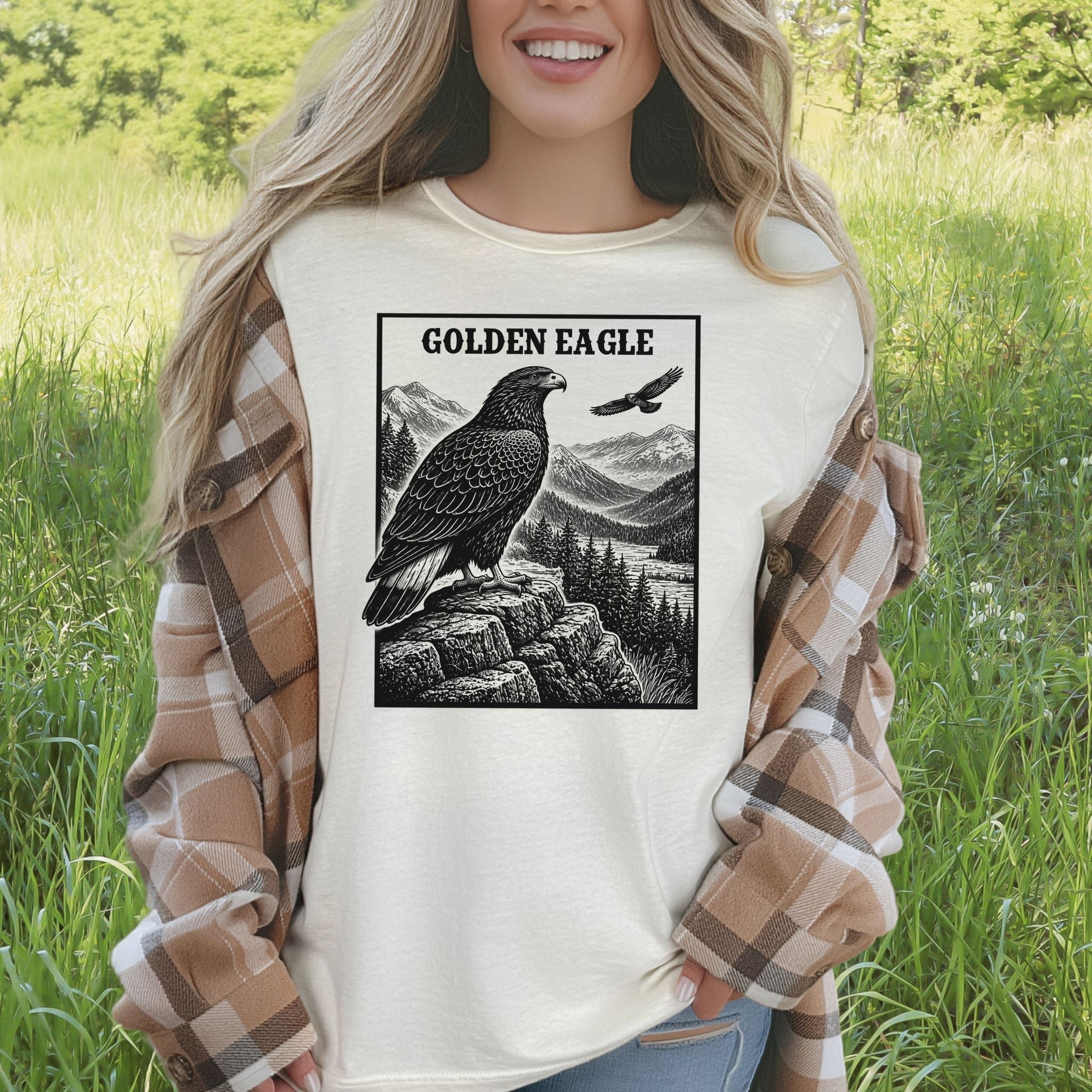 Golden Eagle Vintage Mountain Wildlife Raptor T-Shirt
