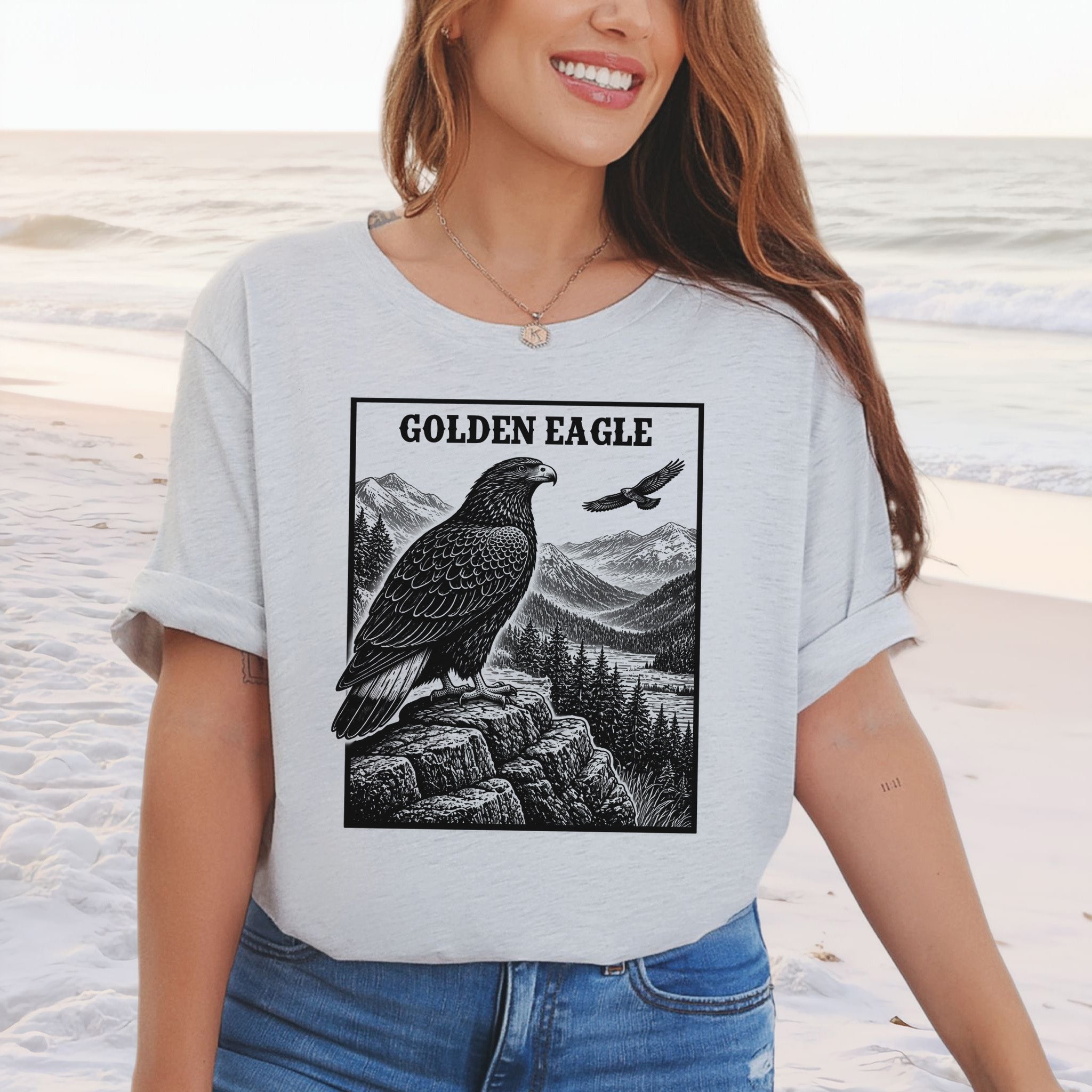 Golden Eagle Vintage Mountain Wildlife Raptor T-Shirt