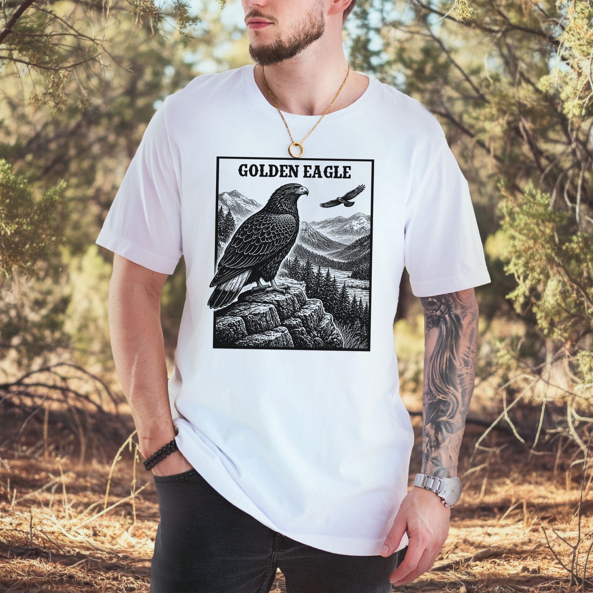 Golden Eagle Vintage Mountain Wildlife Raptor T-Shirt