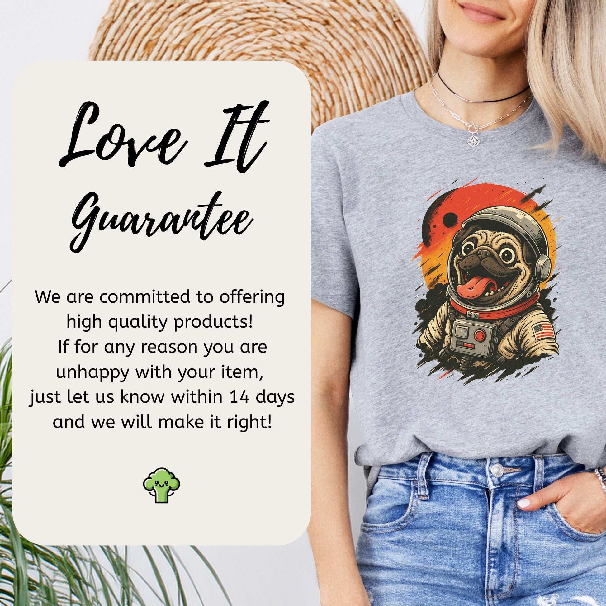 Pugstronaut Space T-Shirt – Funny Goofy Pug in Galaxy Suit Tee