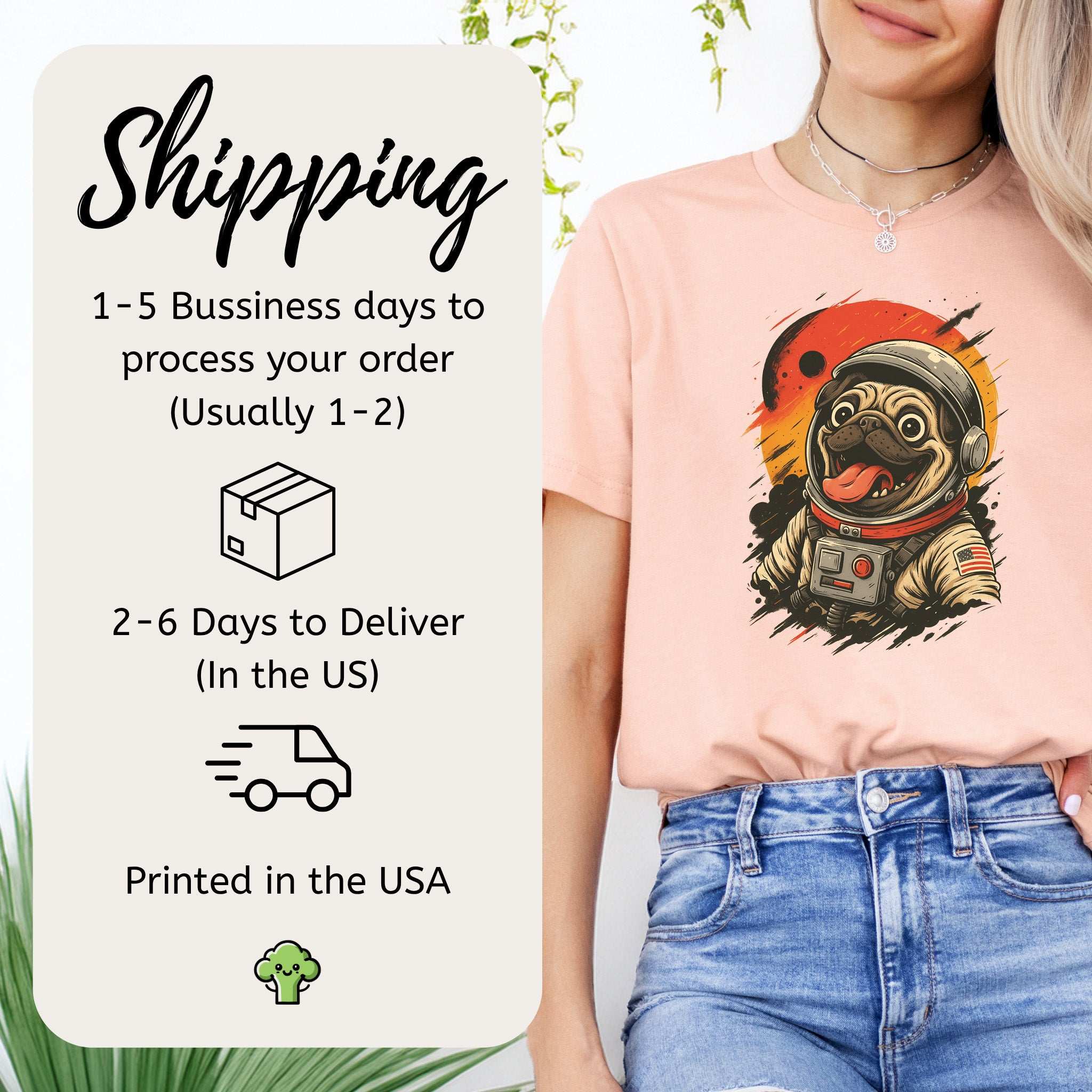 Pugstronaut Space T-Shirt – Funny Goofy Pug in Galaxy Suit Tee