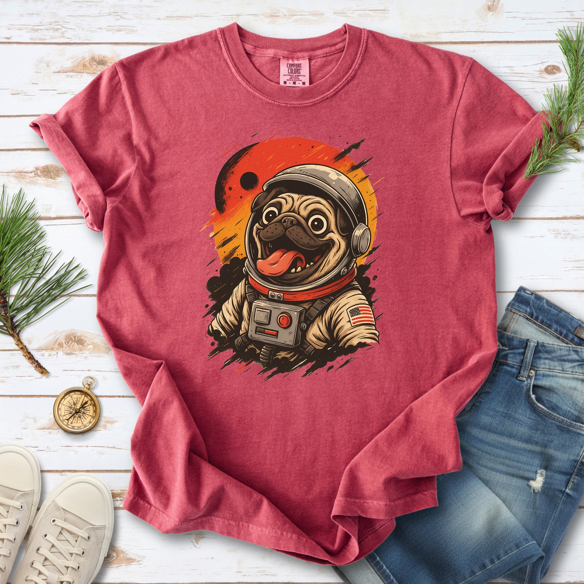 Pugstronaut Space Comfort Colors Shirt