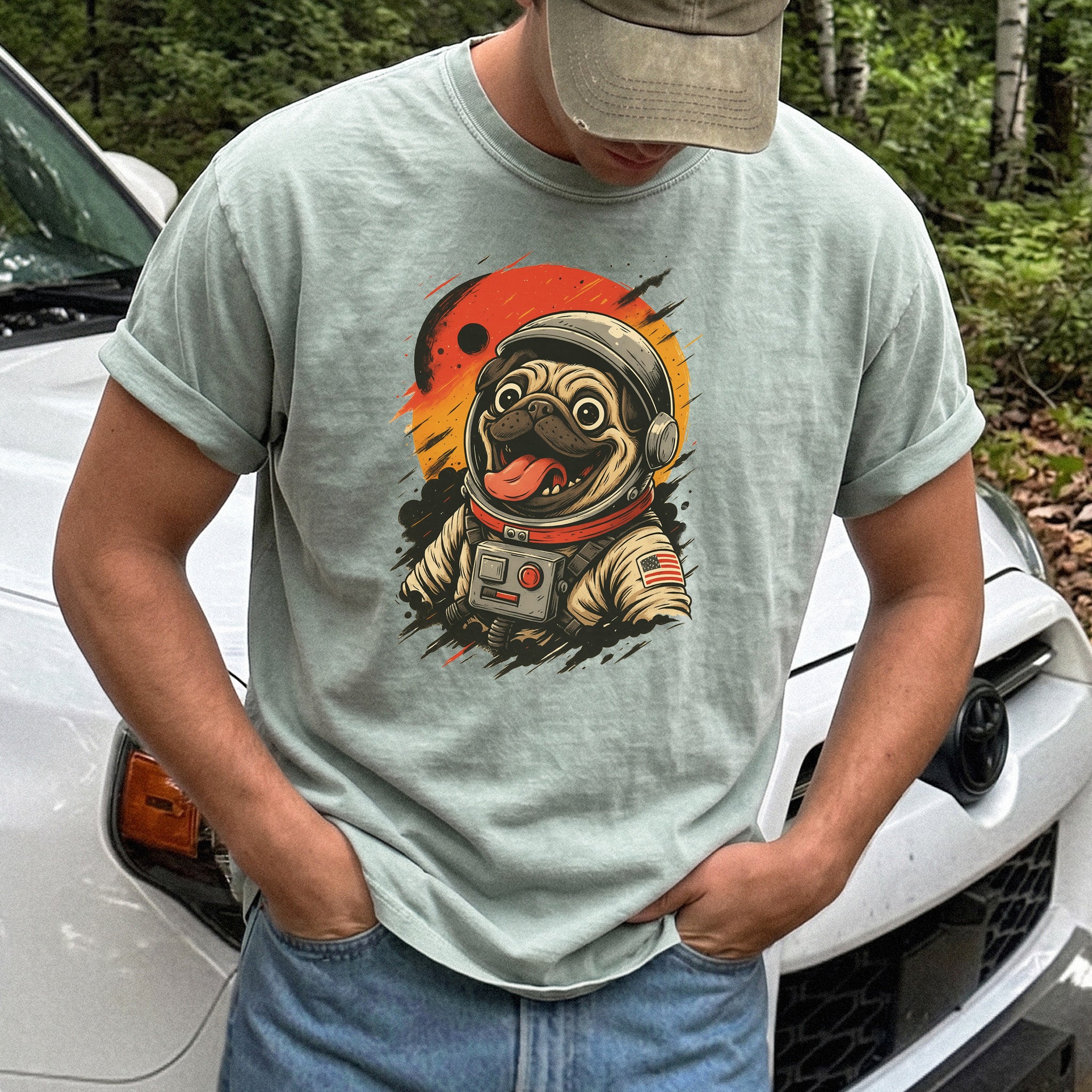 Pugstronaut Space Comfort Colors Shirt