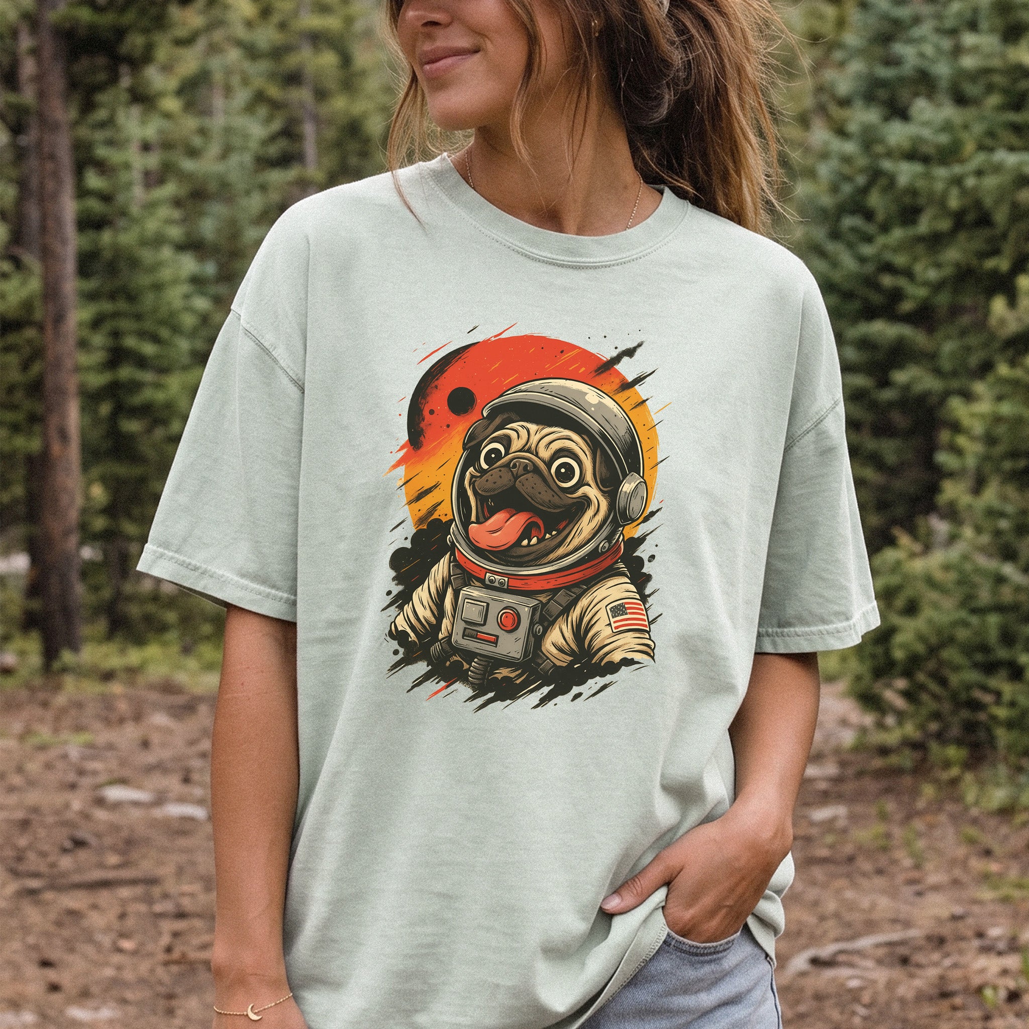 Pugstronaut Space Comfort Colors Shirt